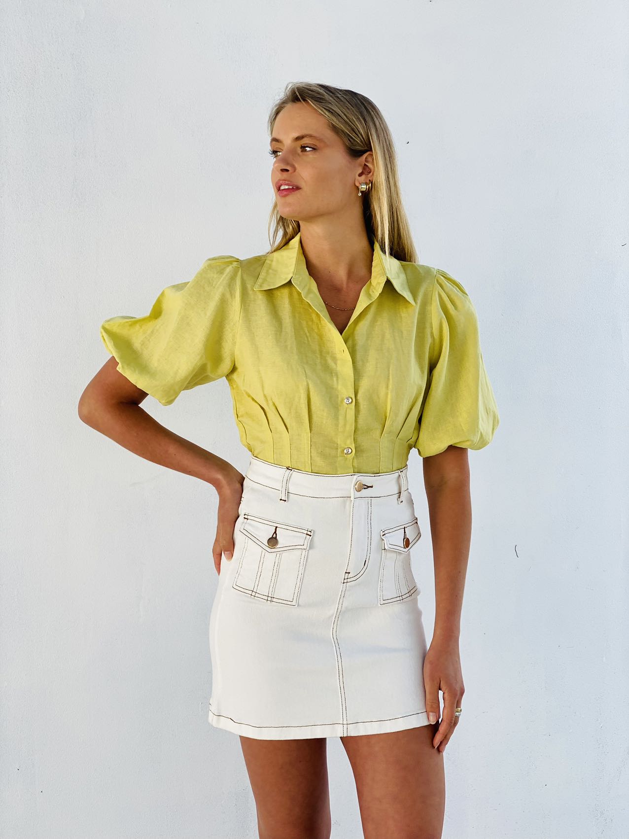 LA1250SS Cotton Bubble Sleeve Top - More Colours Available