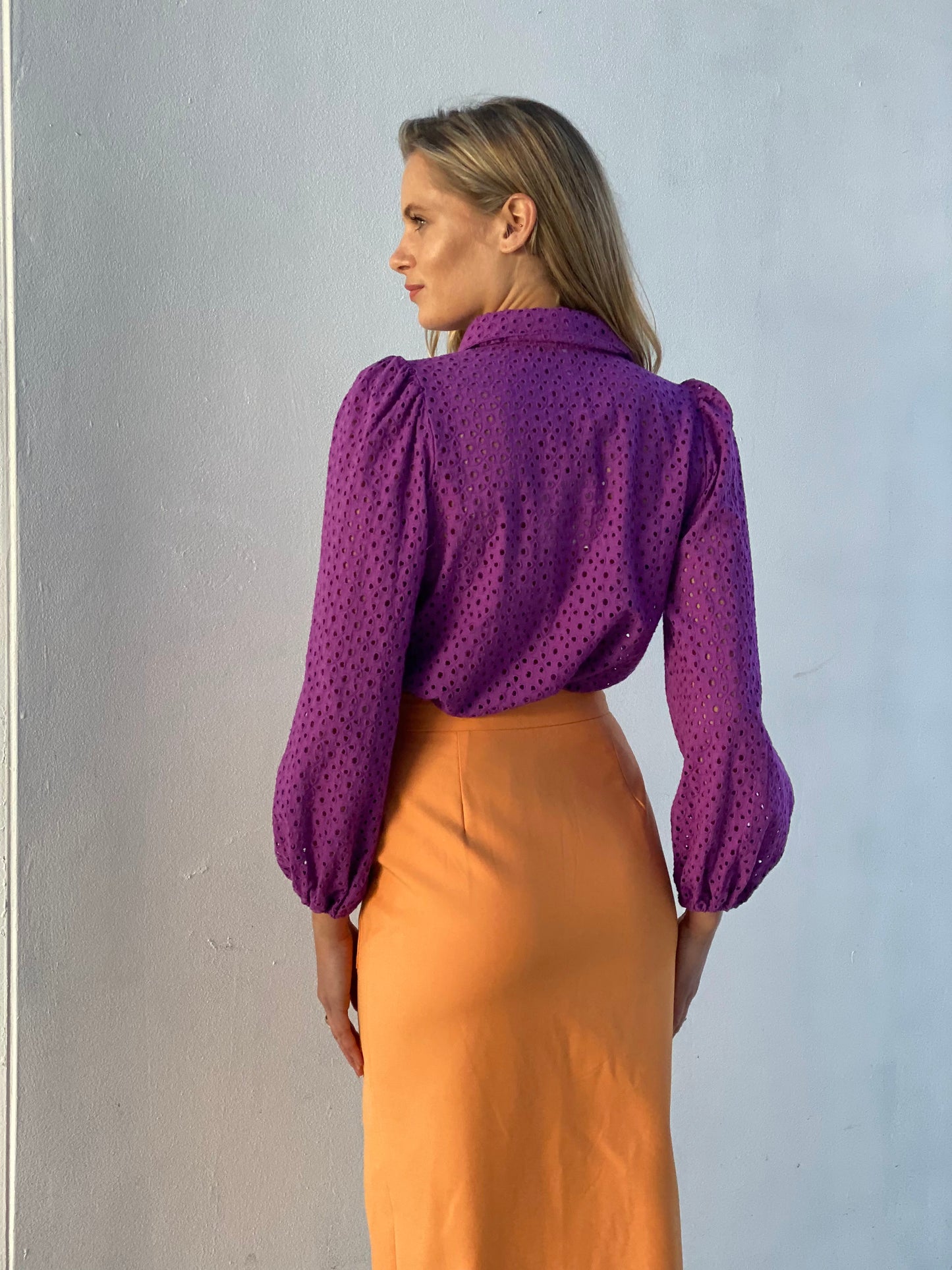 LA1227-2SS Embroidered Button Up Top - More Colours Available