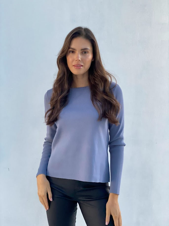 LA1146SS Back Detail Knit Top