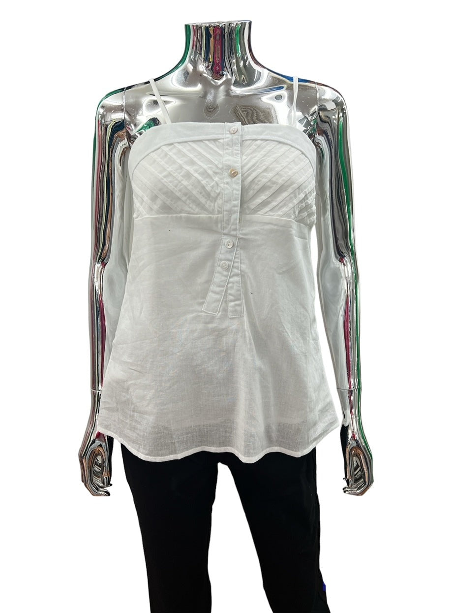 060812SS White Spaghetti Strap Top - SALE $5
