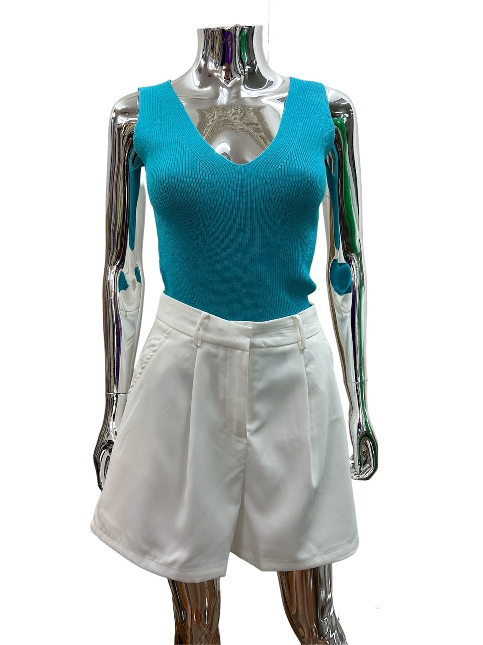 LA1256SS Sleeveless V-Neck Basic Top - More Colours Available