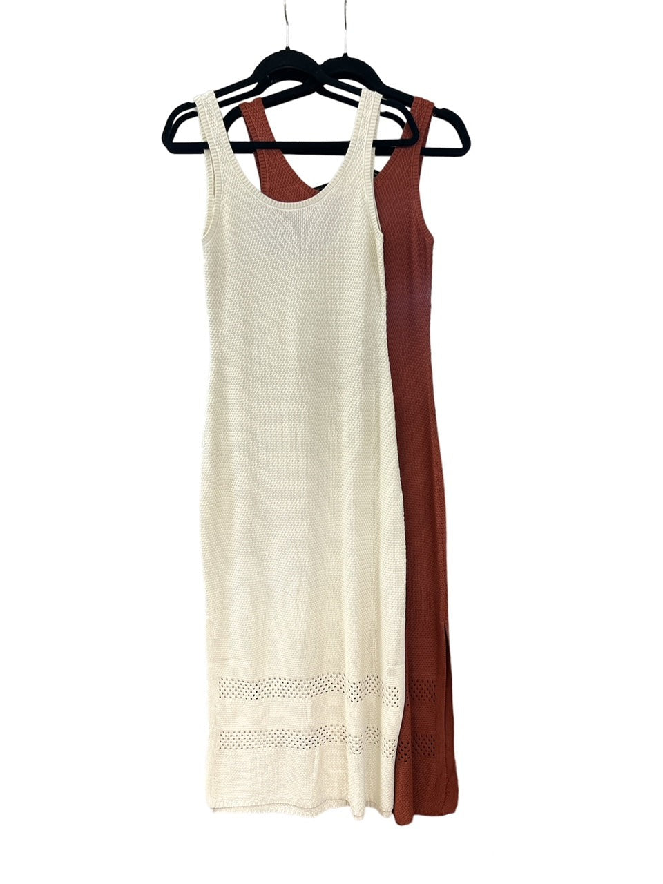 LA1242SS Fitted Crochet Maxi Dress