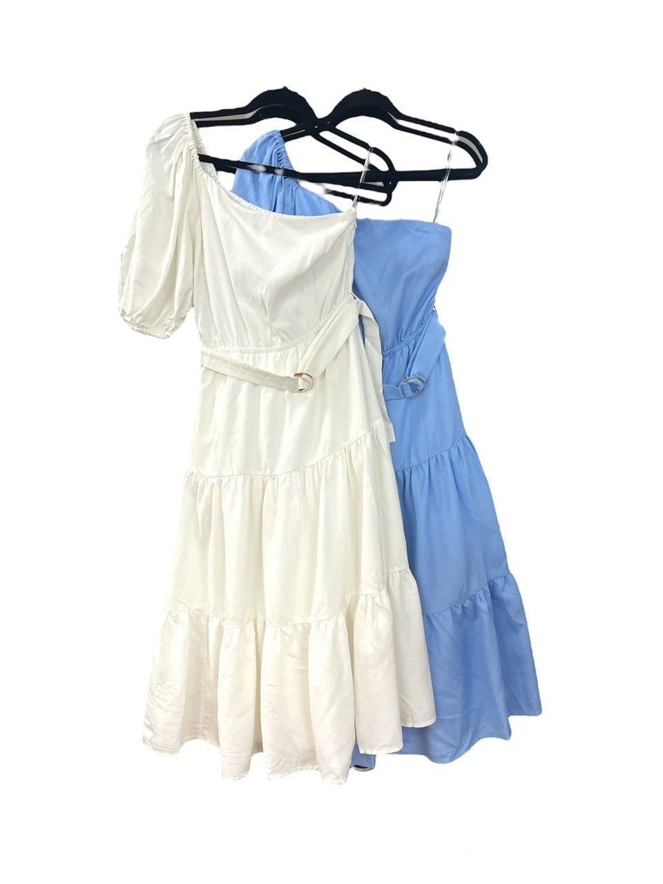 LA1478SS One Shoulder Bubble Sleeve Dress