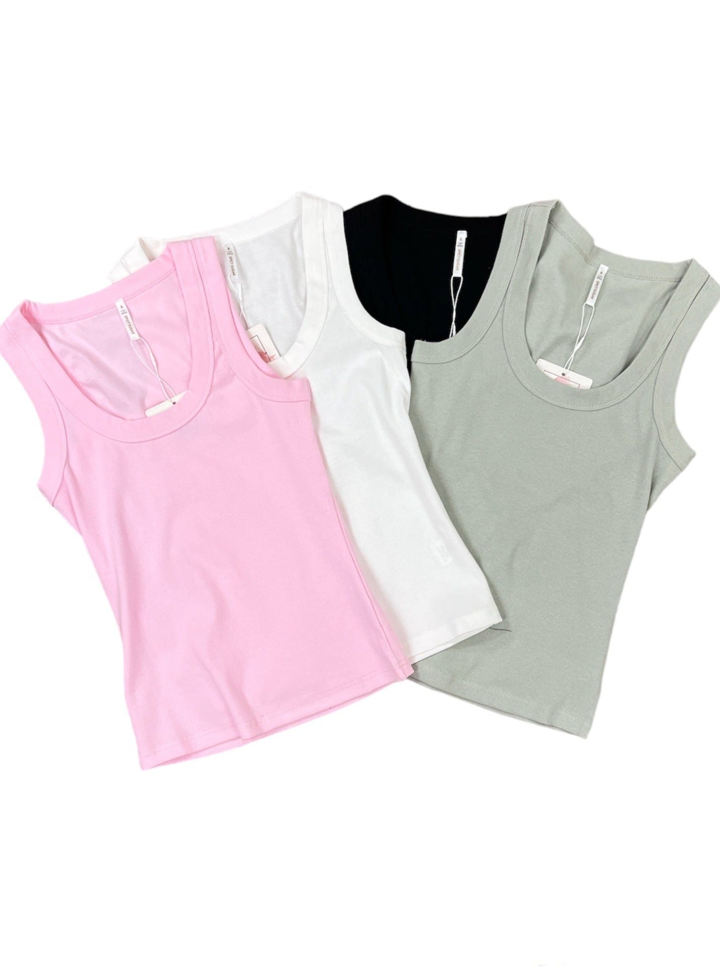 XW20797SS Ribbed Scoop Neck Basic Top