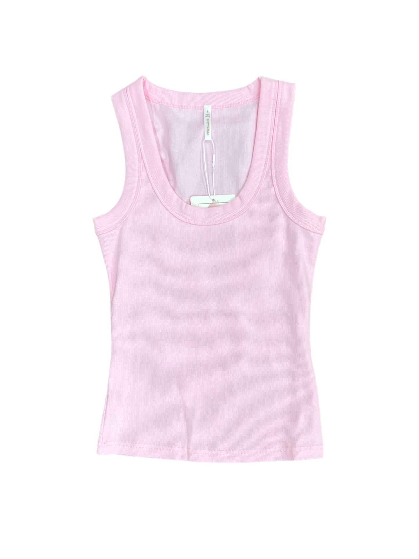 XW20797SS Ribbed Scoop Neck Basic Top