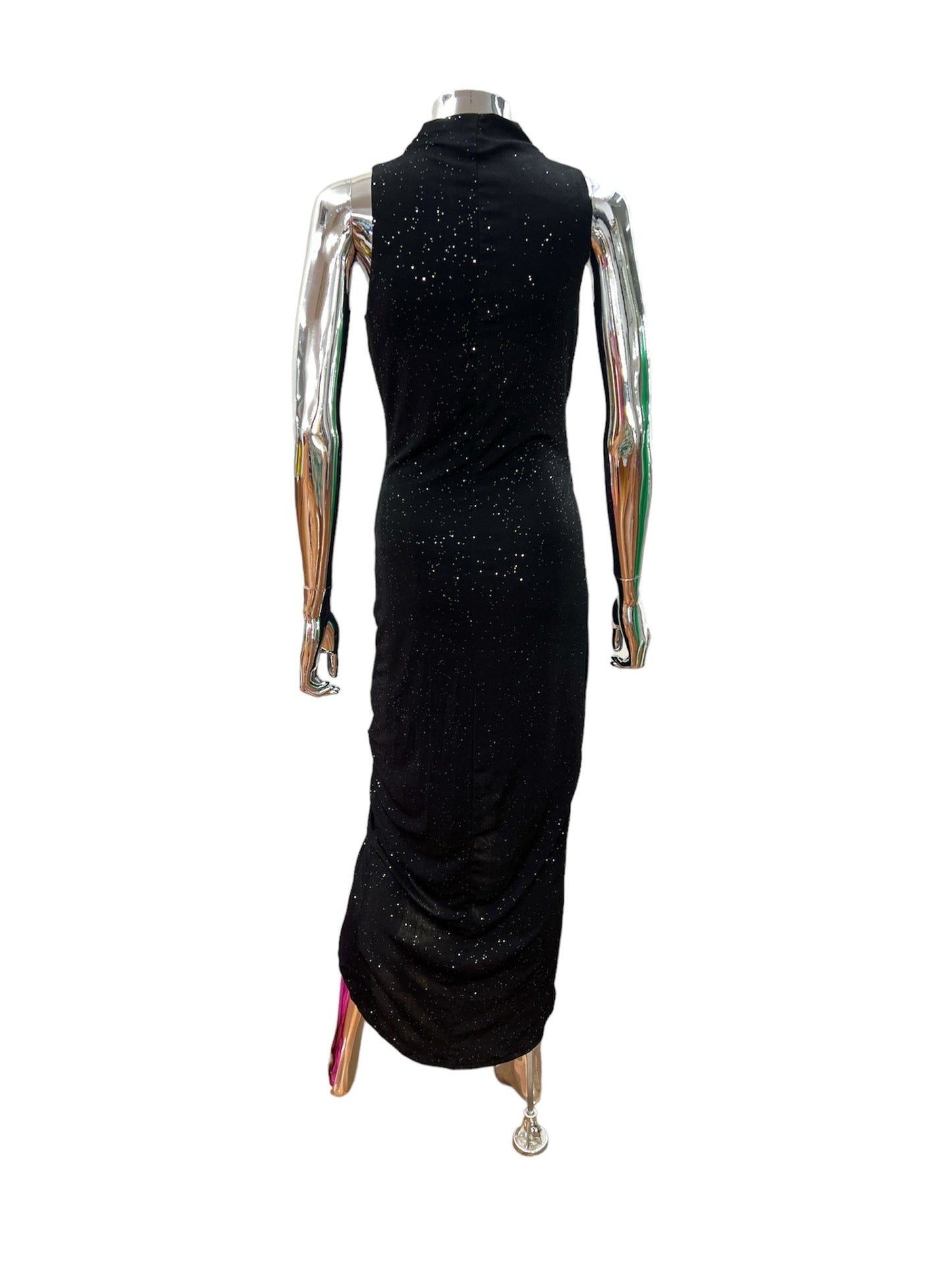 RV0460-2SS Black Sleeveless Glittery Dress