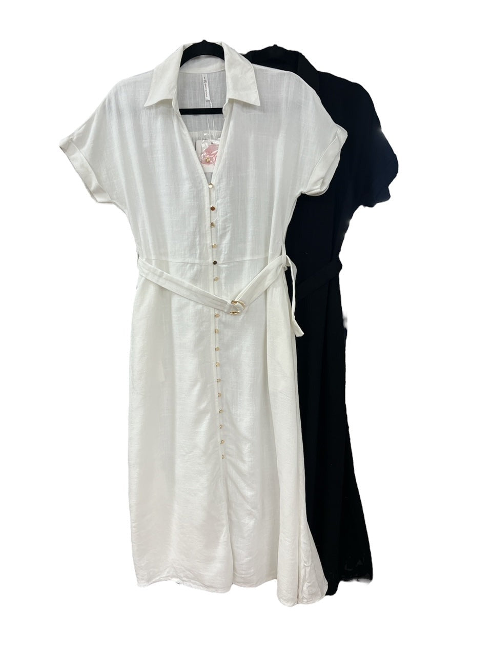 XW20747SS Button Front Shirt Dress