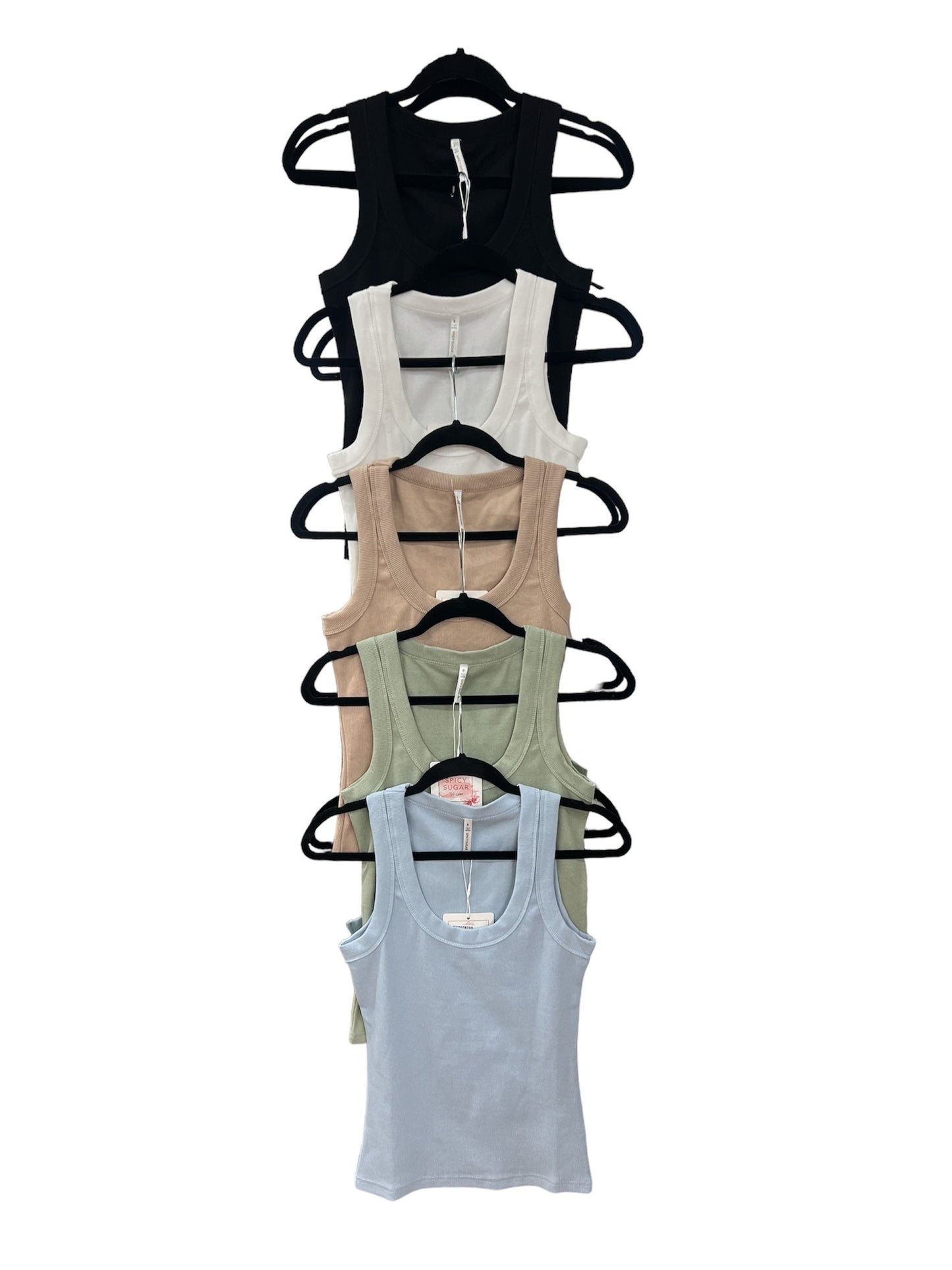 XW20797SS Ribbed Scoop Neck Basic Top