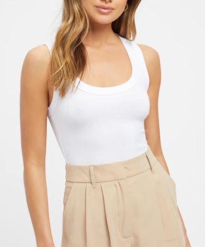 XW20797SS Ribbed Scoop Neck Basic Top