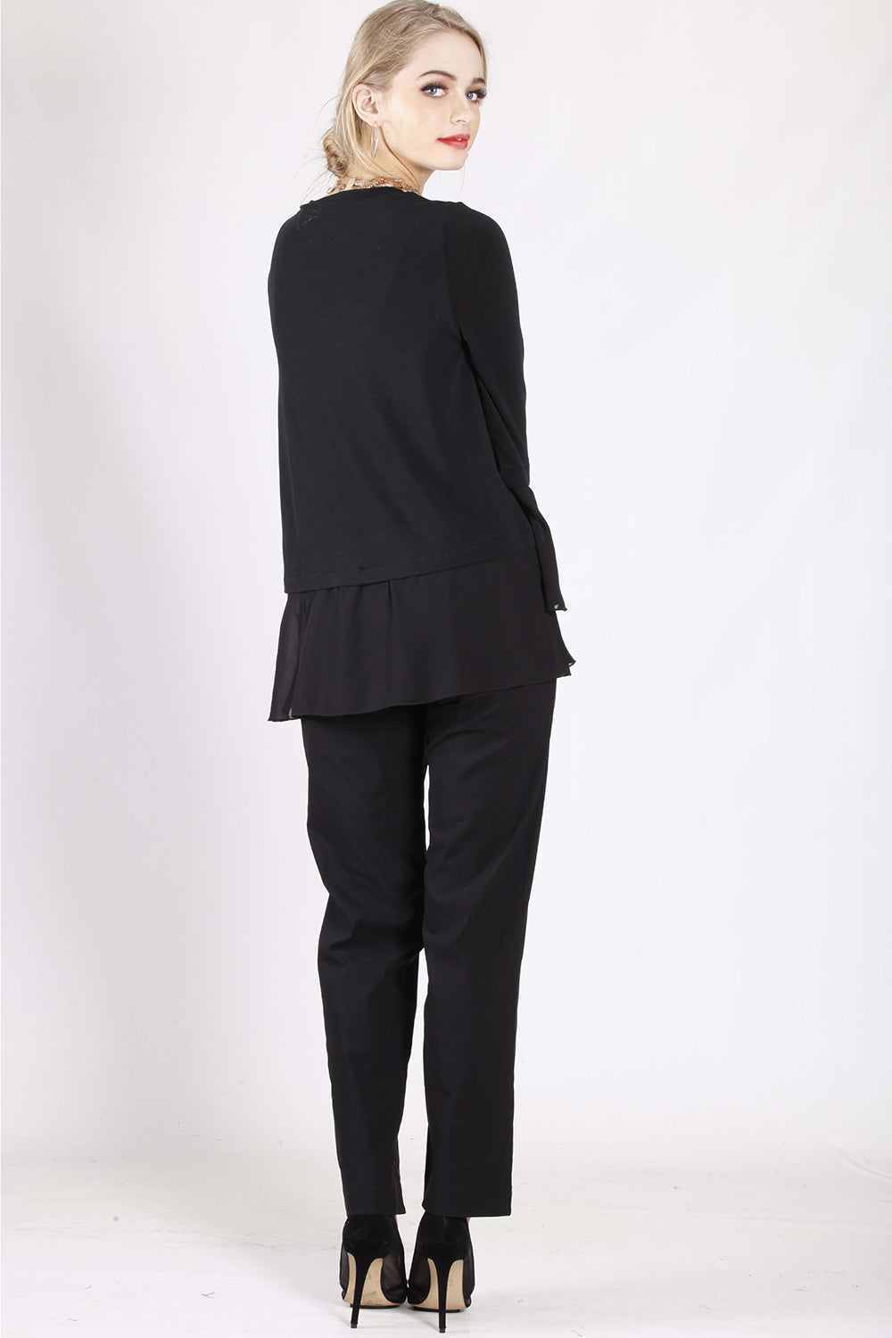 WW0065NC Black Top With Sheer Contrast (Pack)