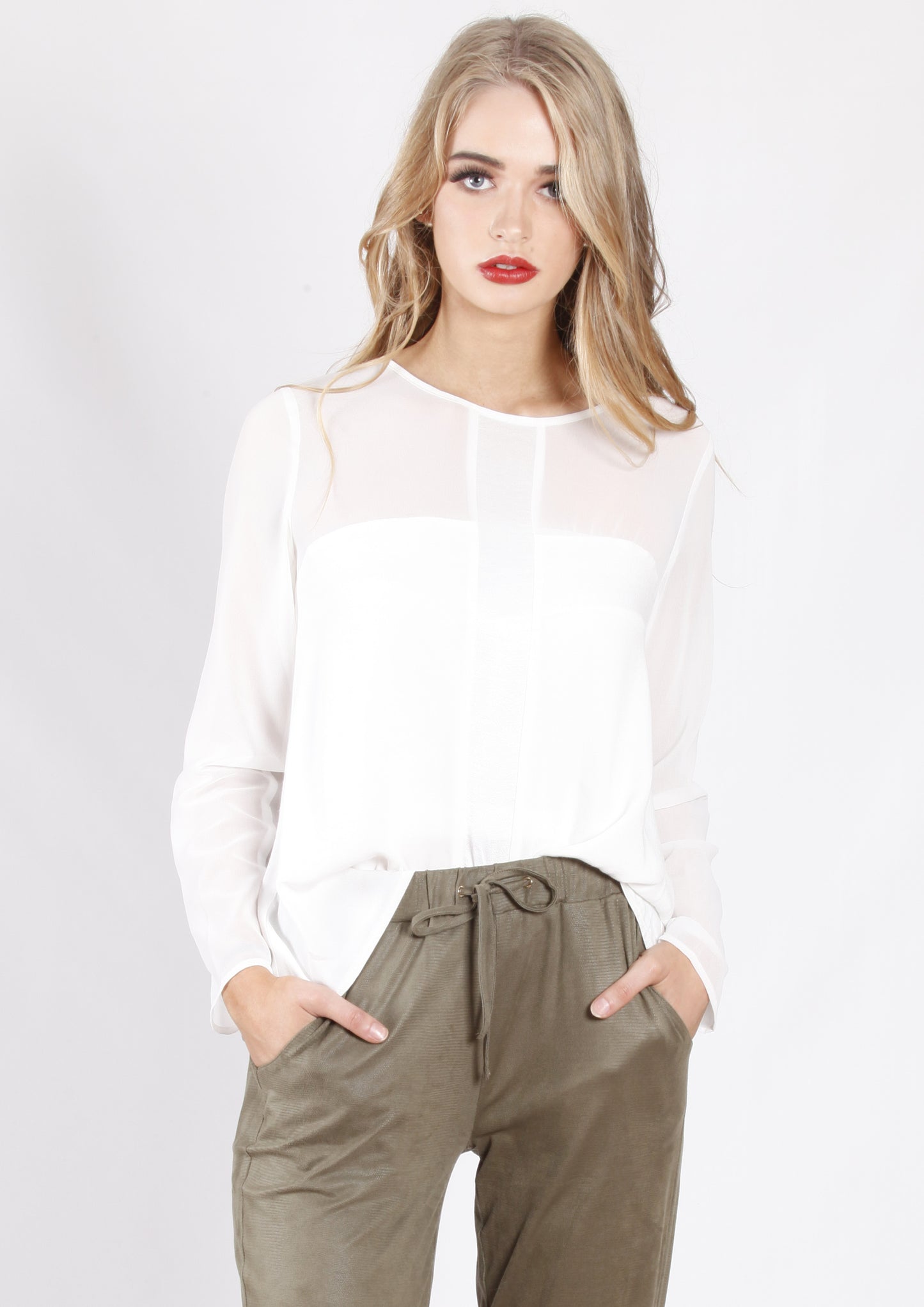 YW2090SS Long Sleeve Silver Panel Top (Pack)