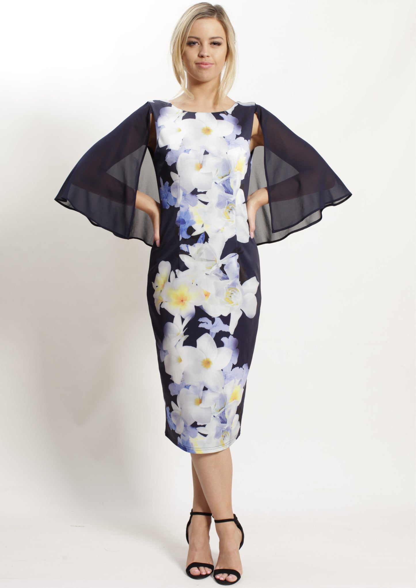 WA2083TB Chiffon Overlay Shoulder Dress (Pack)