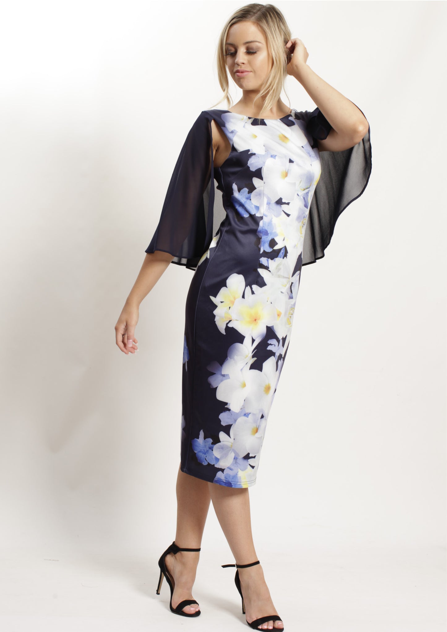 WA2083TB Chiffon Overlay Shoulder Dress (Pack)