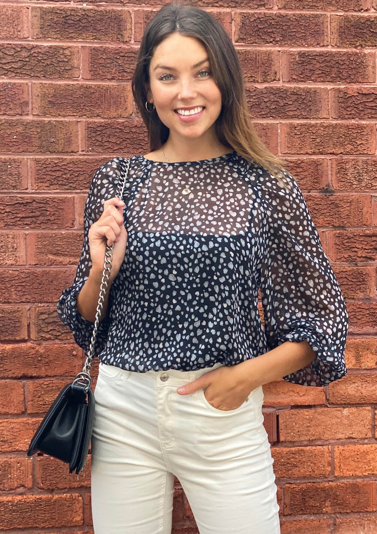 XW20368SS Black Leopard Print Top (Pack)