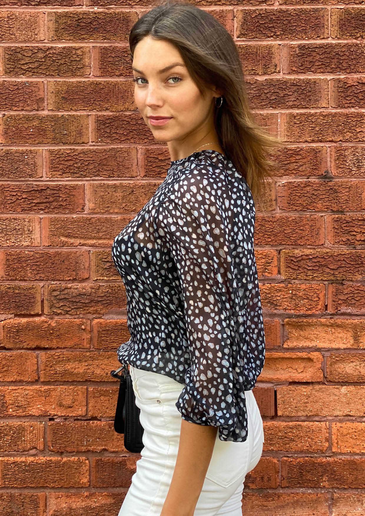 XW20368SS Black Leopard Print Top (Pack)