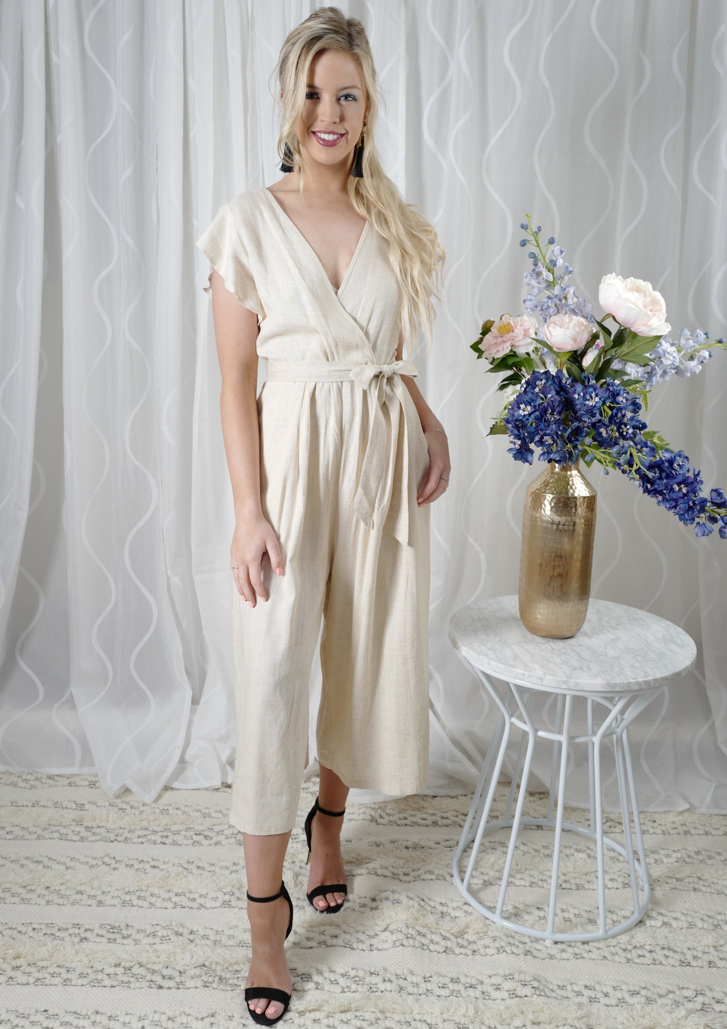 YW17148-3SS Ruffle Sleeve Jumpsuit (Pack)