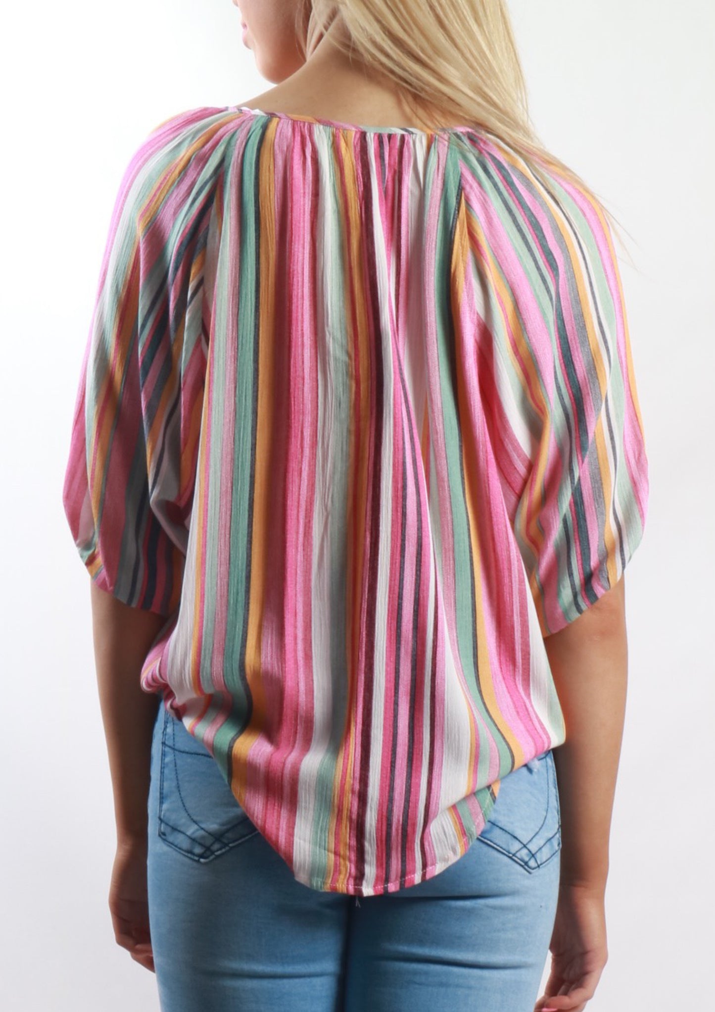 YW2242-1SS Multi-Coloured Stripe Top (Pack)