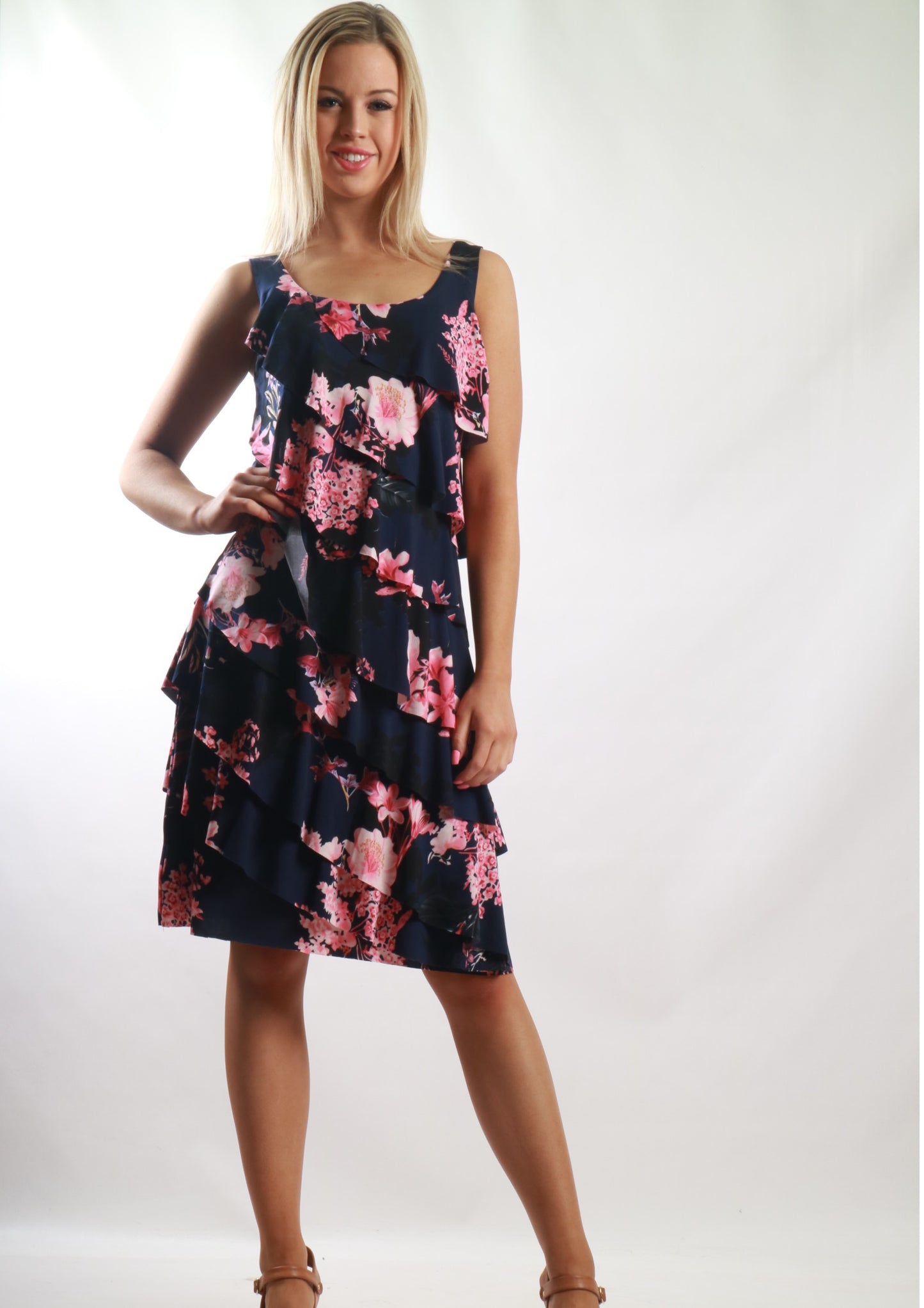 BS31616-205TB Pink Floral Ruffle Dress (Pack)