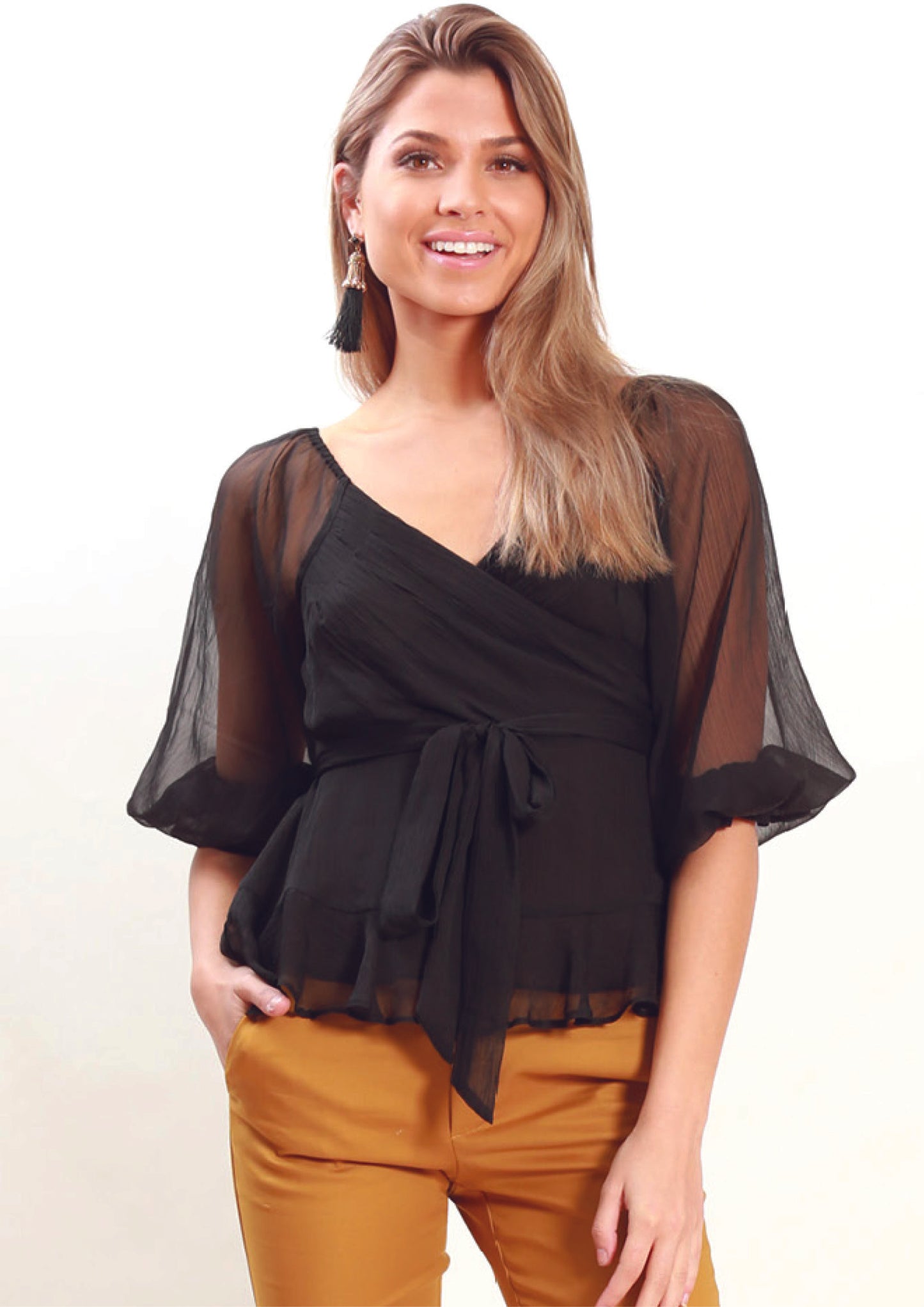 LA0061SS Chiffon Top (Pack)