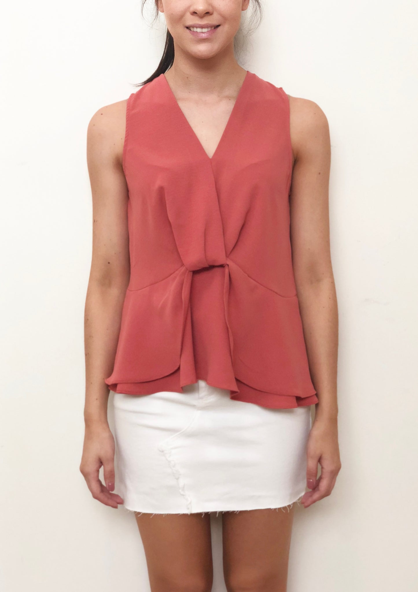 SS022SS V Neck Peplum Layered Top (Pack)