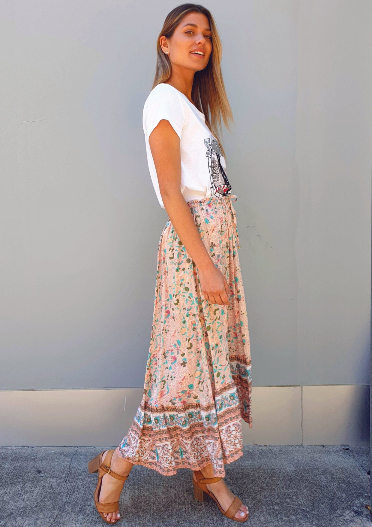 LA0388SS Boho Print Skirt (Pack)