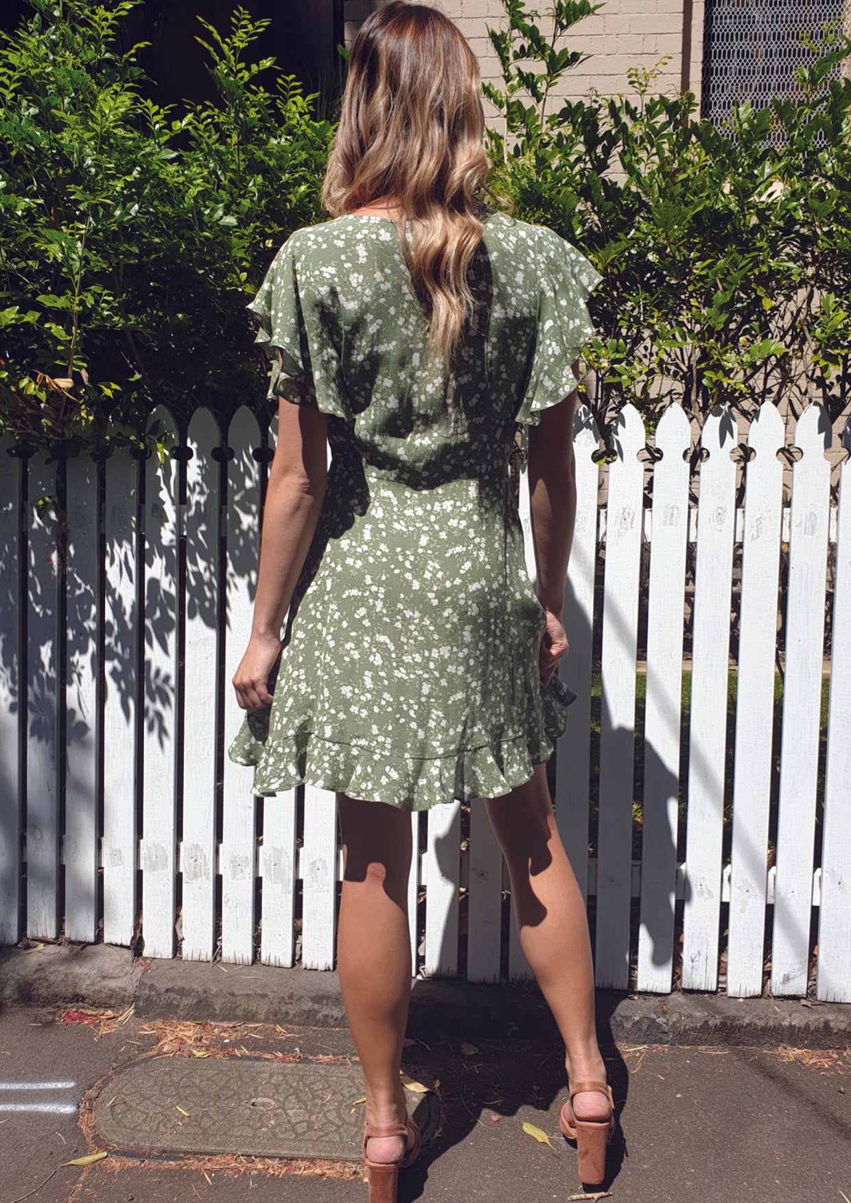 LA0350-1SS Green Floral Dress (Pack)