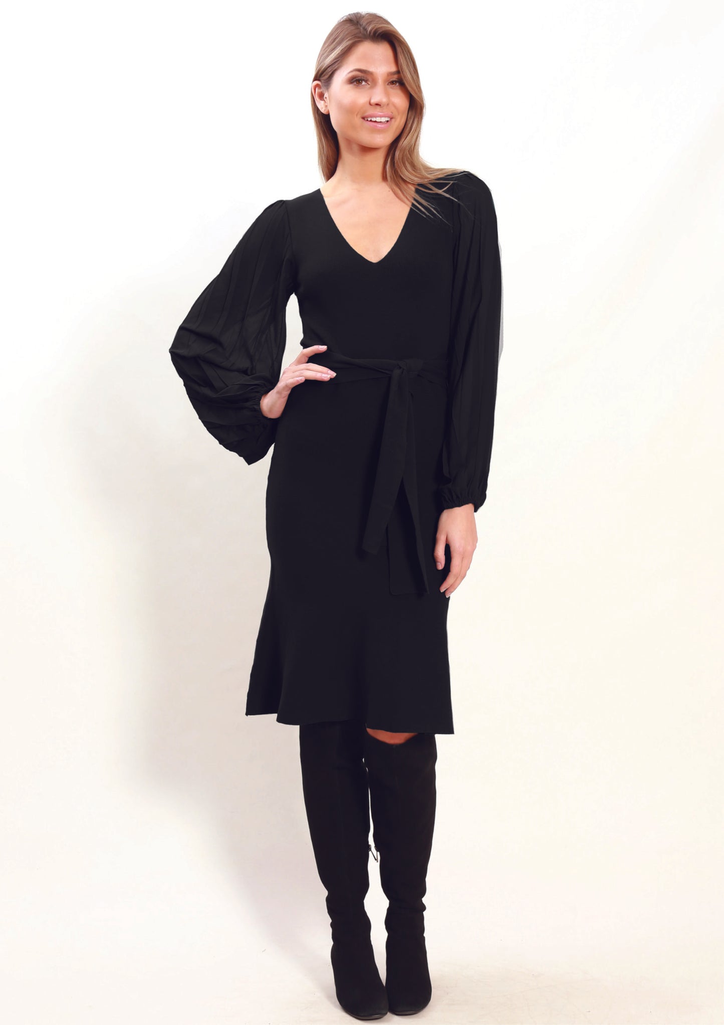 ZW010TB Balloon Sleeve Dress (Pack) More Colours Available
