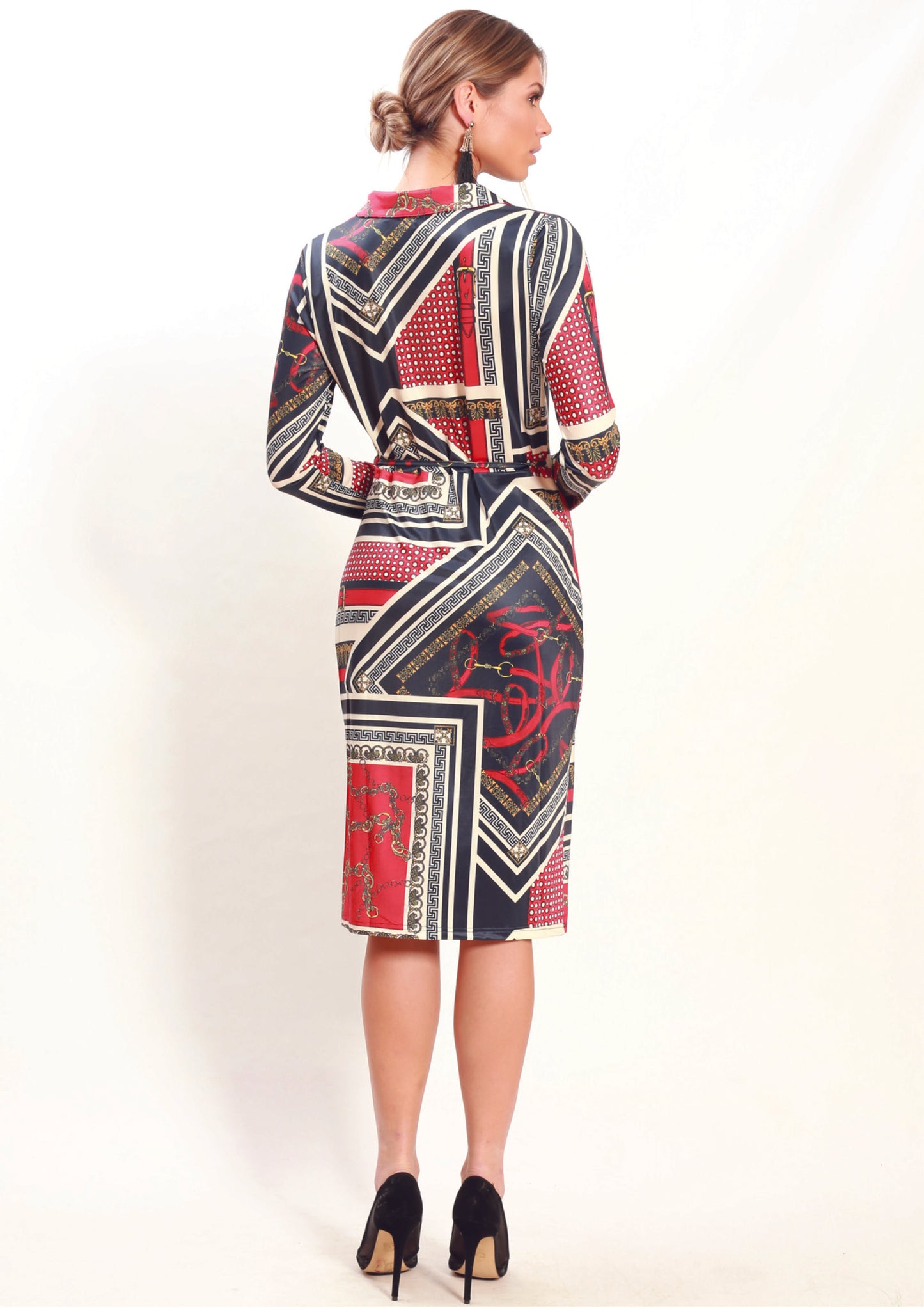 AY201TB Chain Print Dress (Pack)