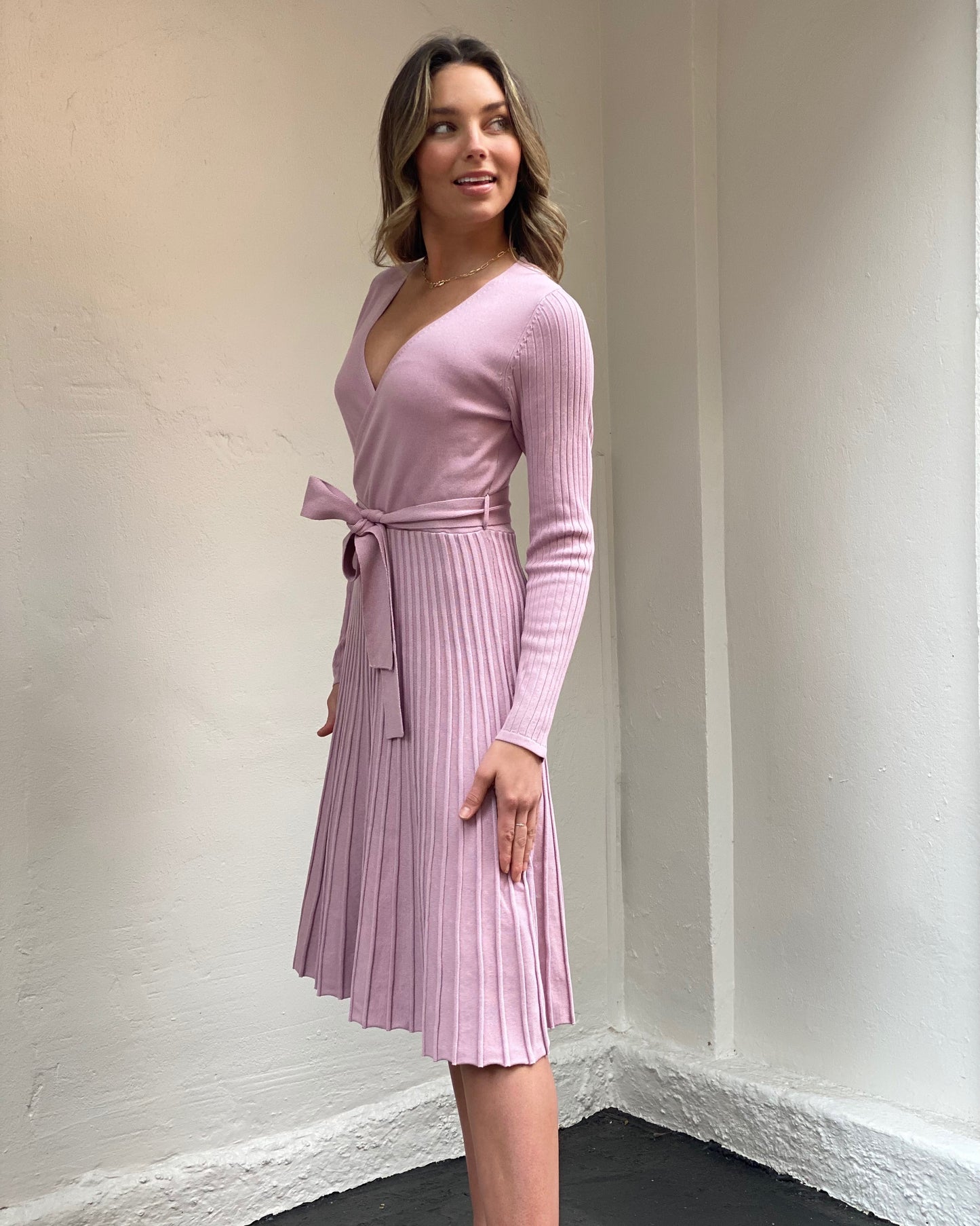 LA0545-2SS Midi Knit Dress - More Colours Available