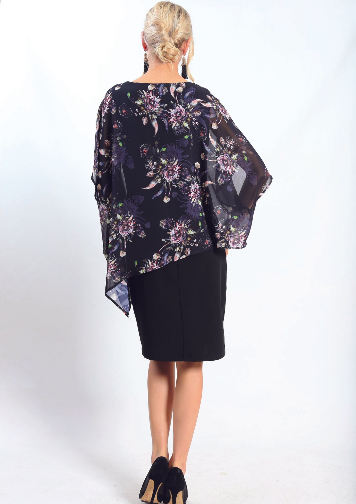 BS1016063-37NC Floral Chiffon Overlay Dress (Pack)