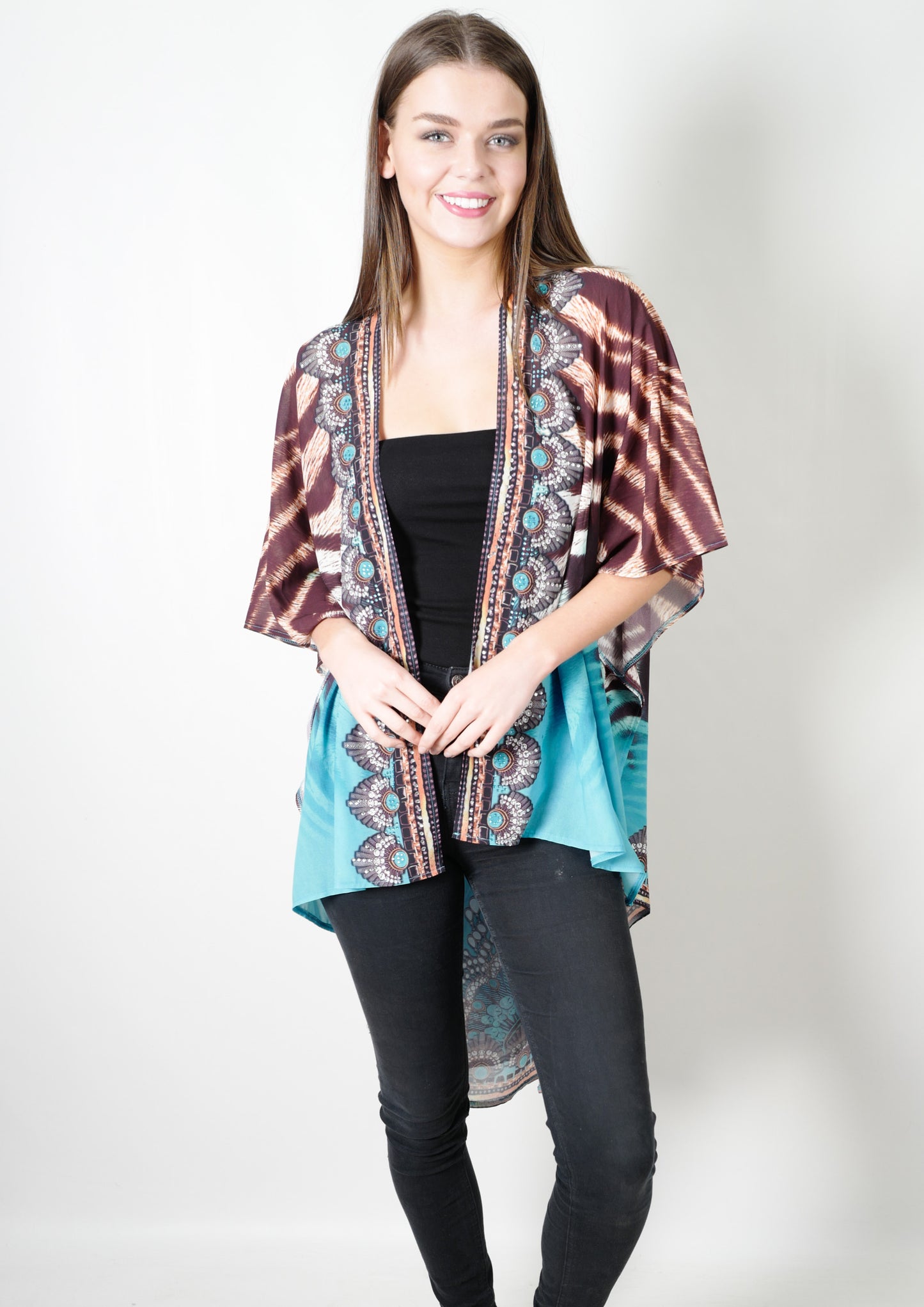 VY0438SS Zebra Stripe Long Cardigan (Pack)