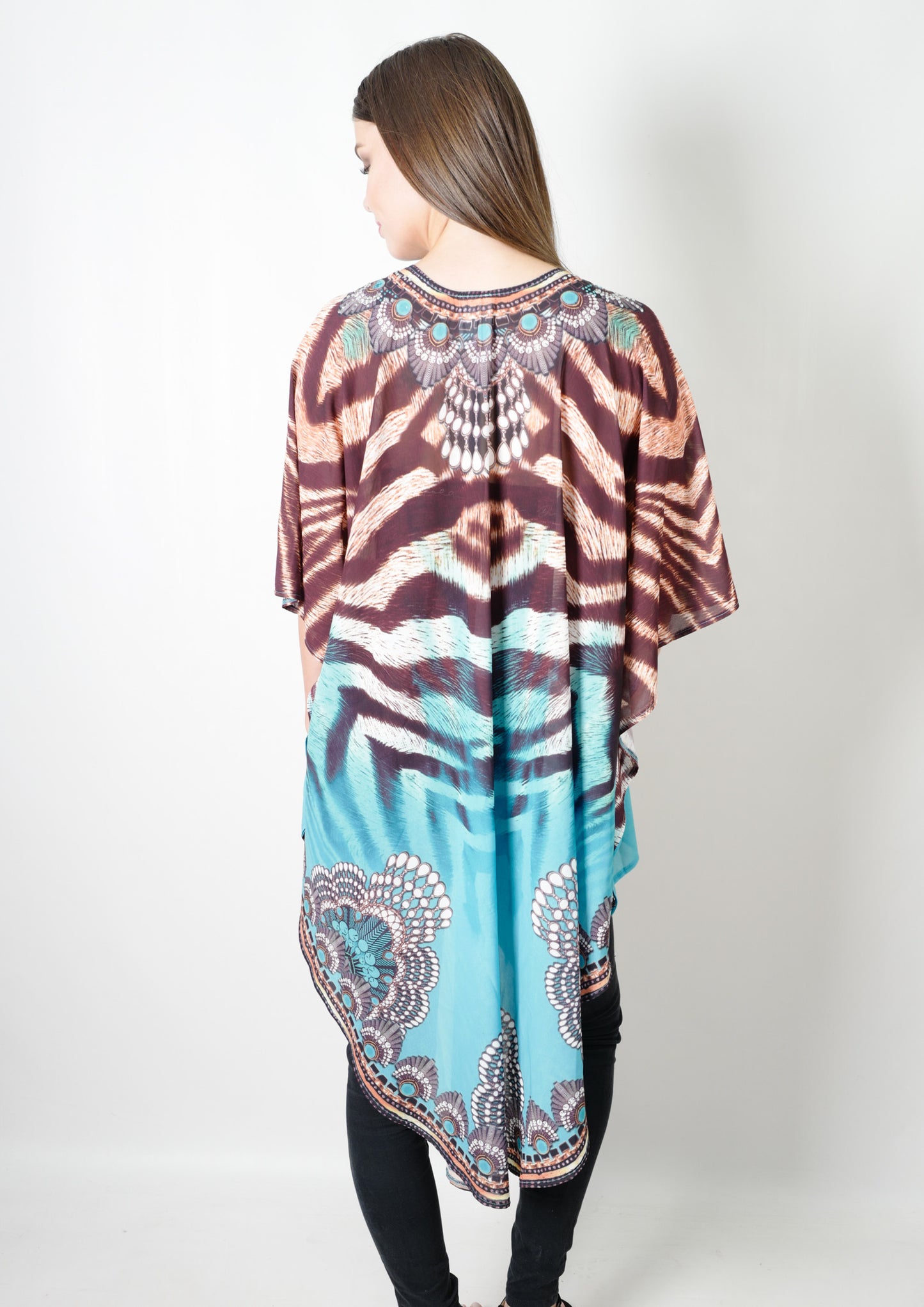 VY0438SS Zebra Stripe Long Cardigan (Pack)