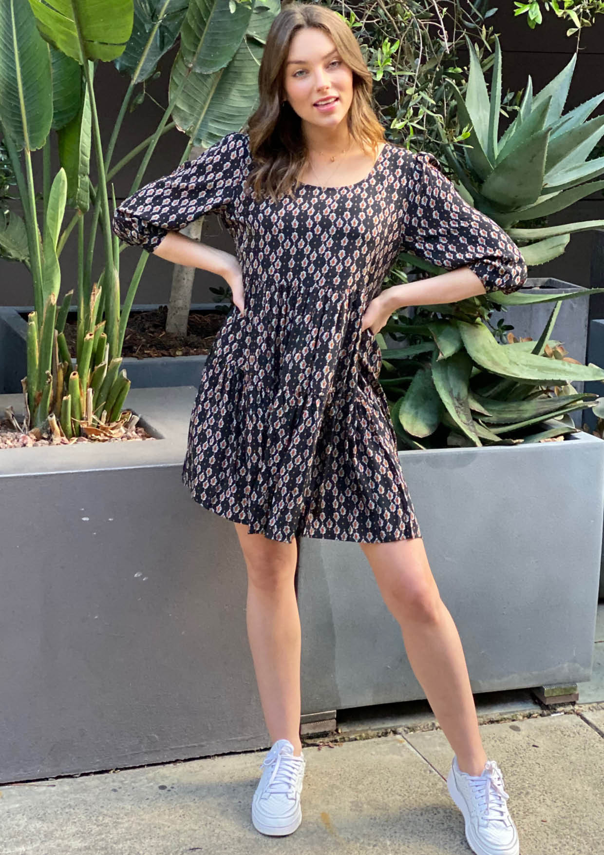 LA0064-4SS Printed Dress (Pack)