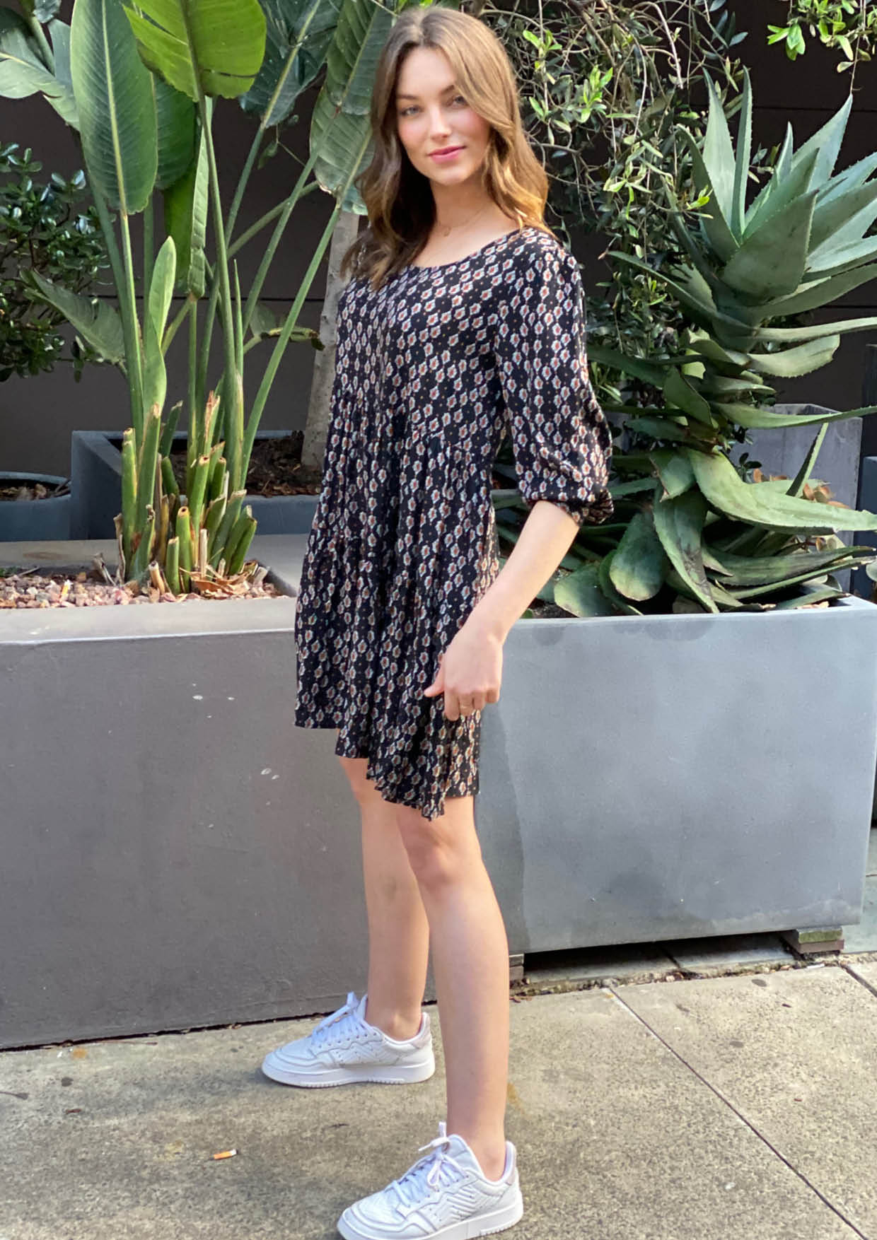 LA0064-4SS Printed Dress (Pack)