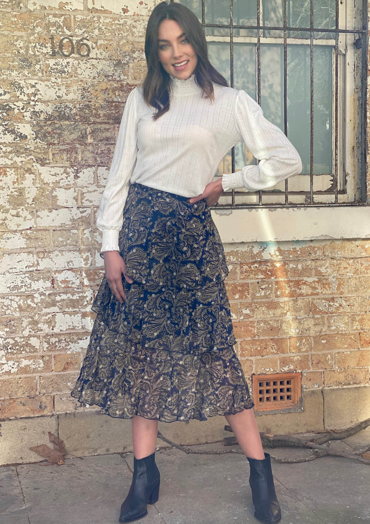 LA0211-2SS Paisley Print Skirt (Pack)