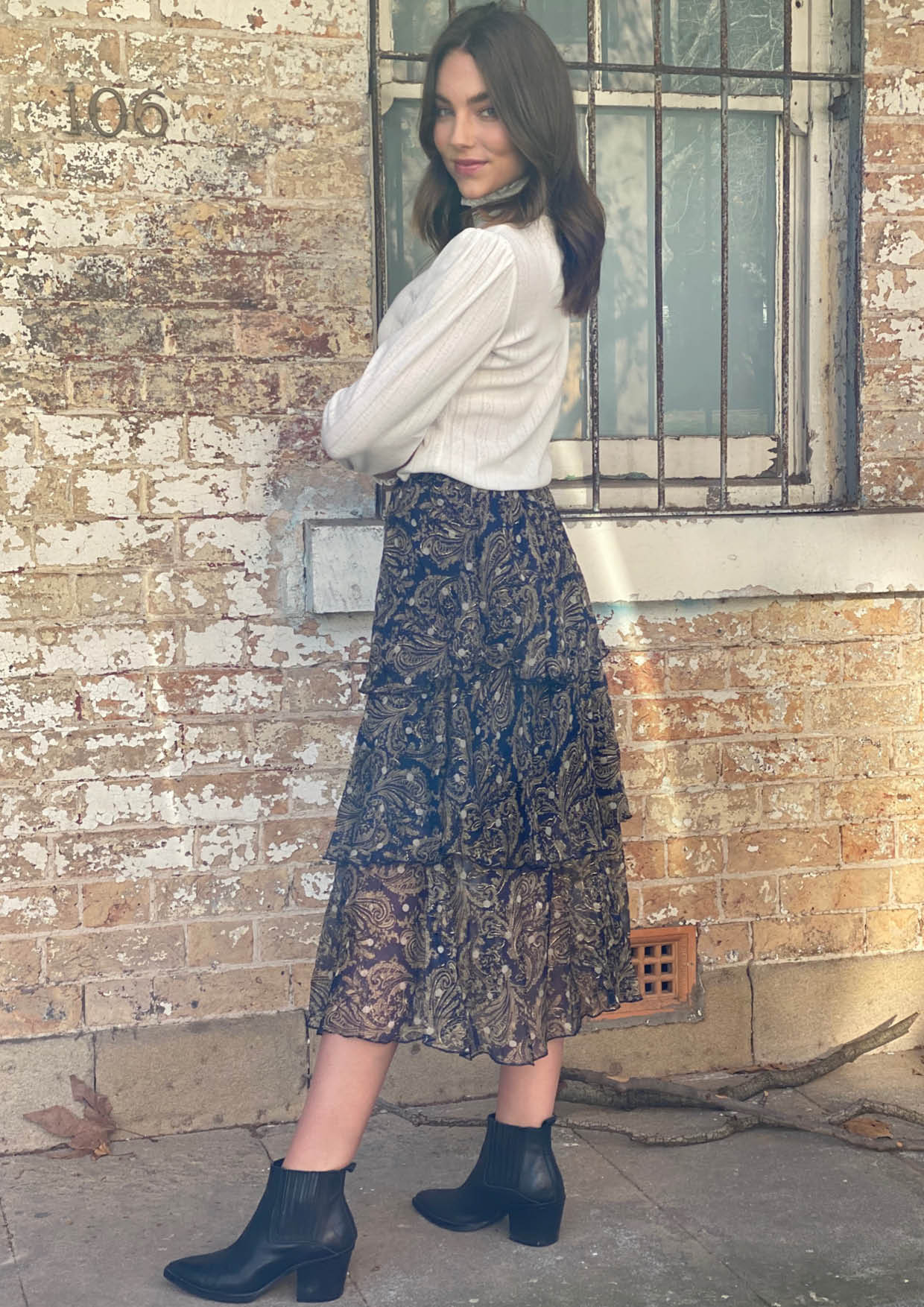 LA0211-2SS Paisley Print Skirt (Pack)