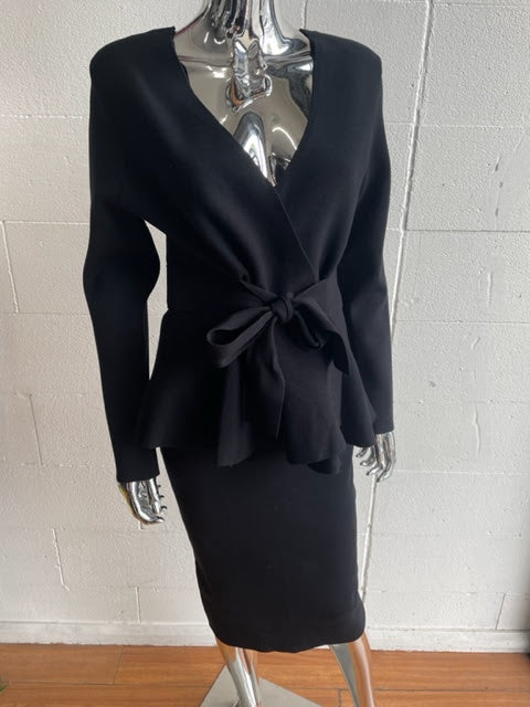 LA0240SS Tie Detail Light Knit Jacket - More Colours Available