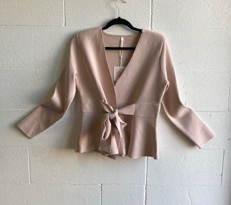 LA0240SS Tie Detail Light Knit Jacket - More Colours Available