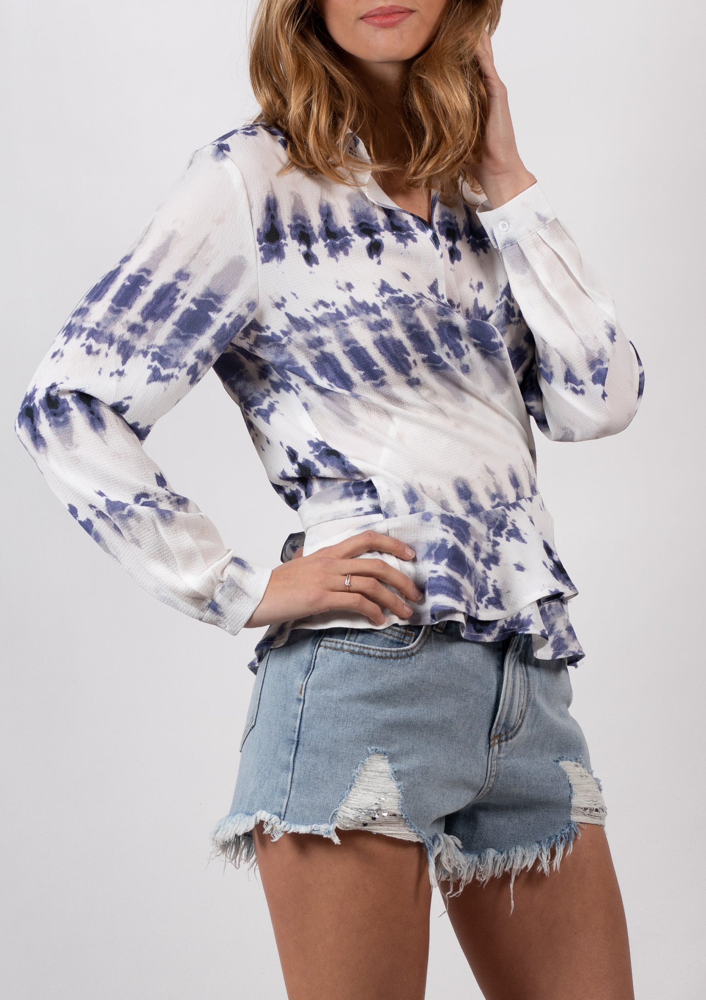 YW2139-1SS Tie Dye Wrap Top (Pack)