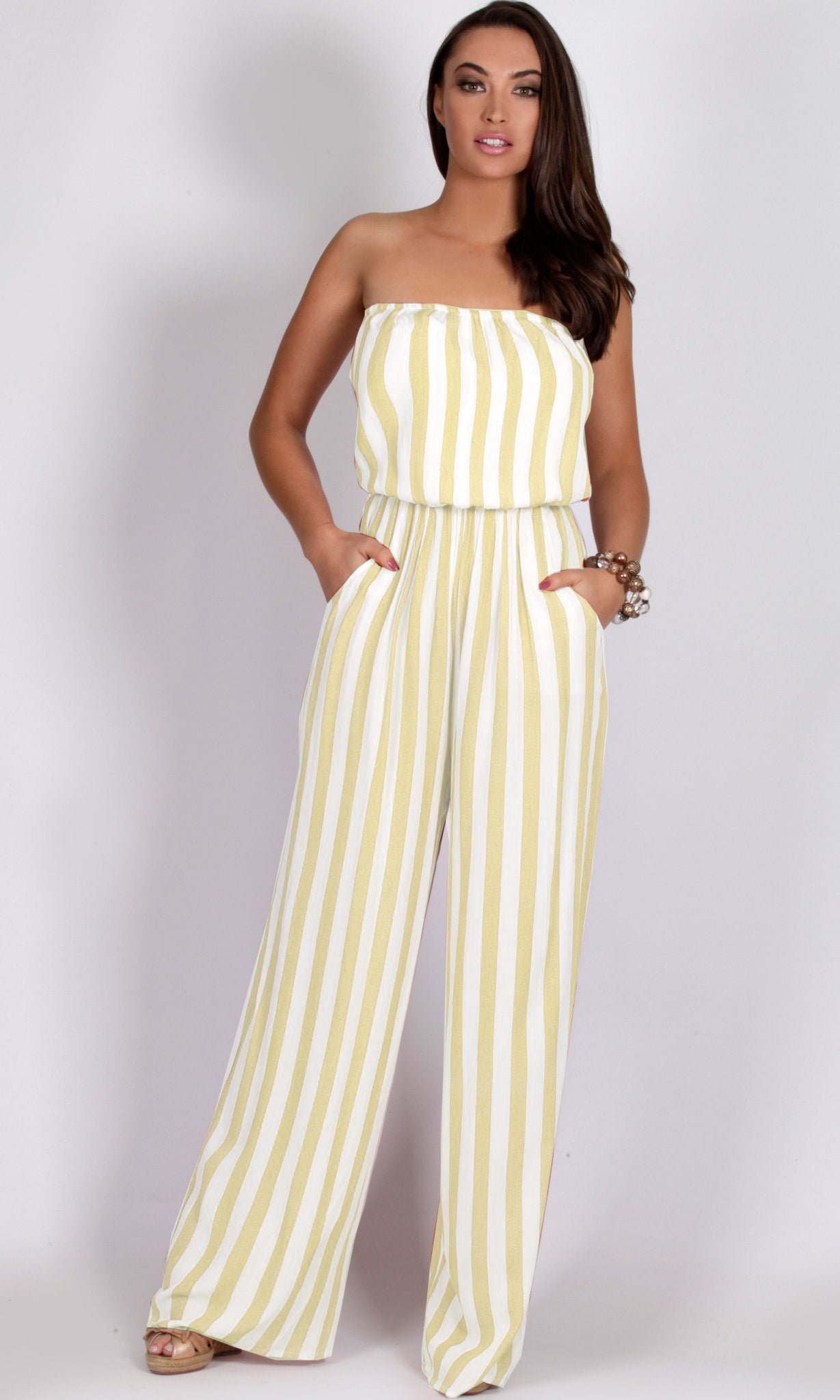 LV183-4SS LINEN LOOK STRIPE JUMPSUIT (Pack)