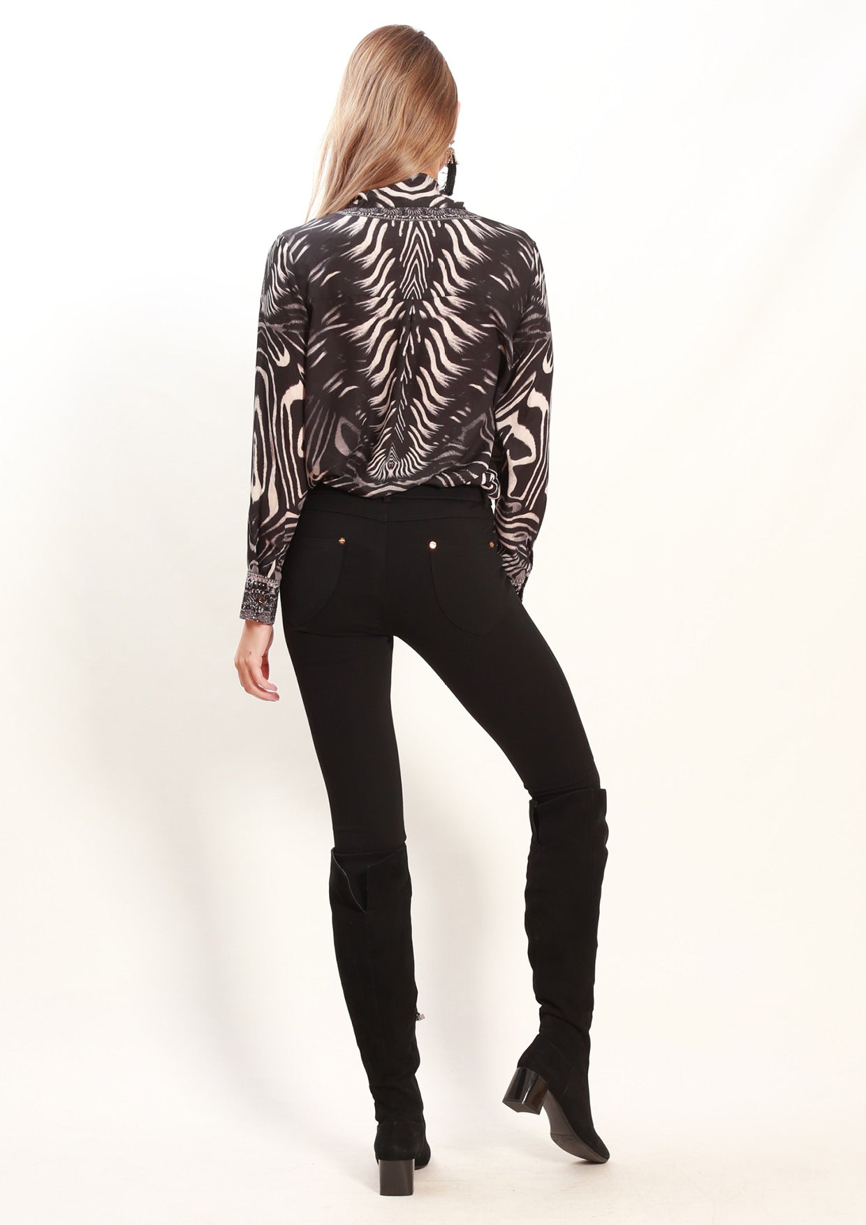 VY0403SS Zebra Print Tie Up Top (Pack)