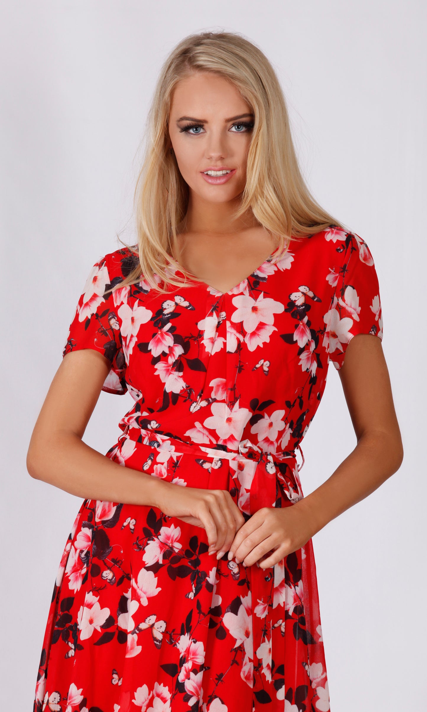 VS7302NC Red Blossom Dress (Pack)