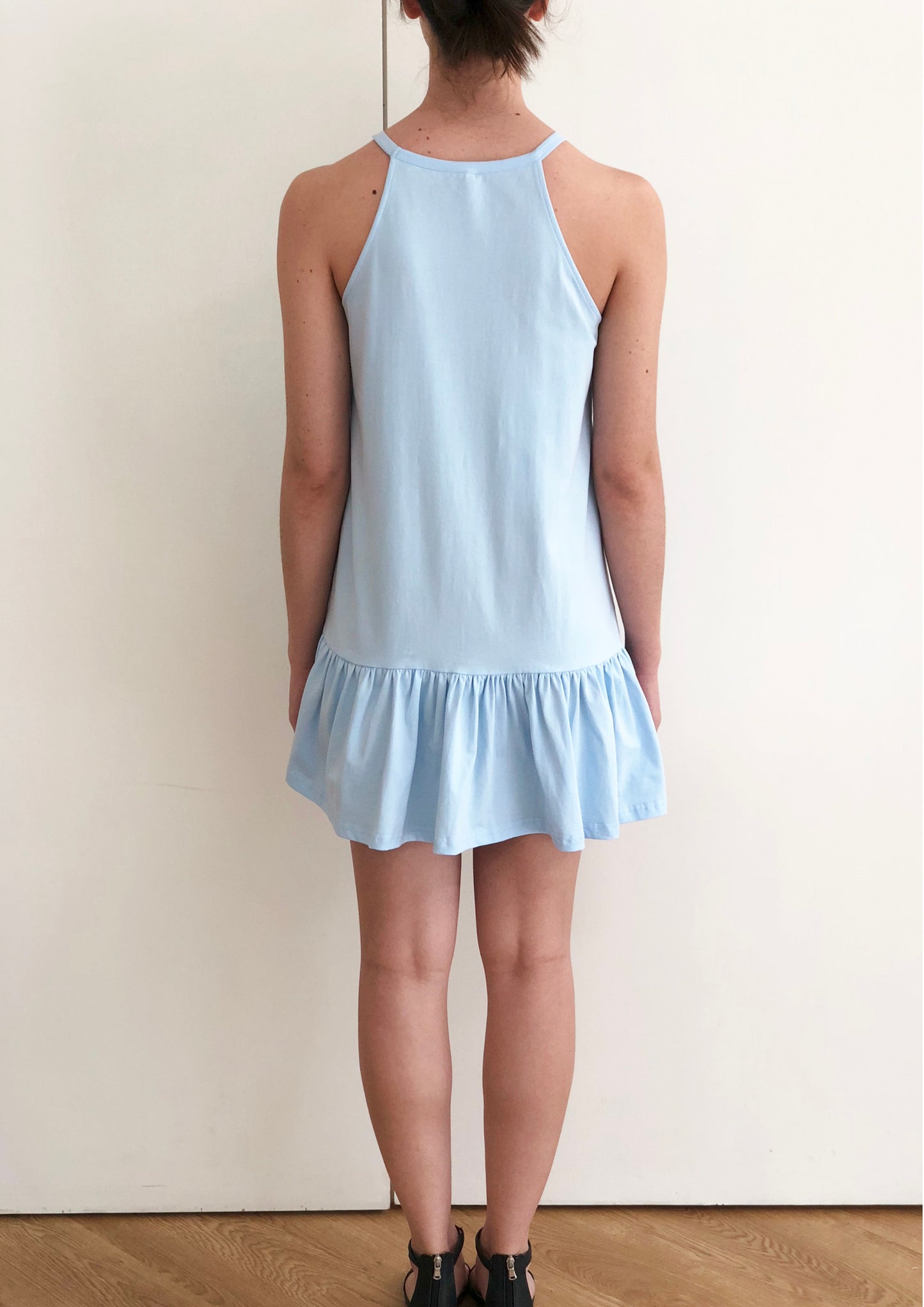P135-1SS High Neck Ruffle Tunic Dress (Pack)