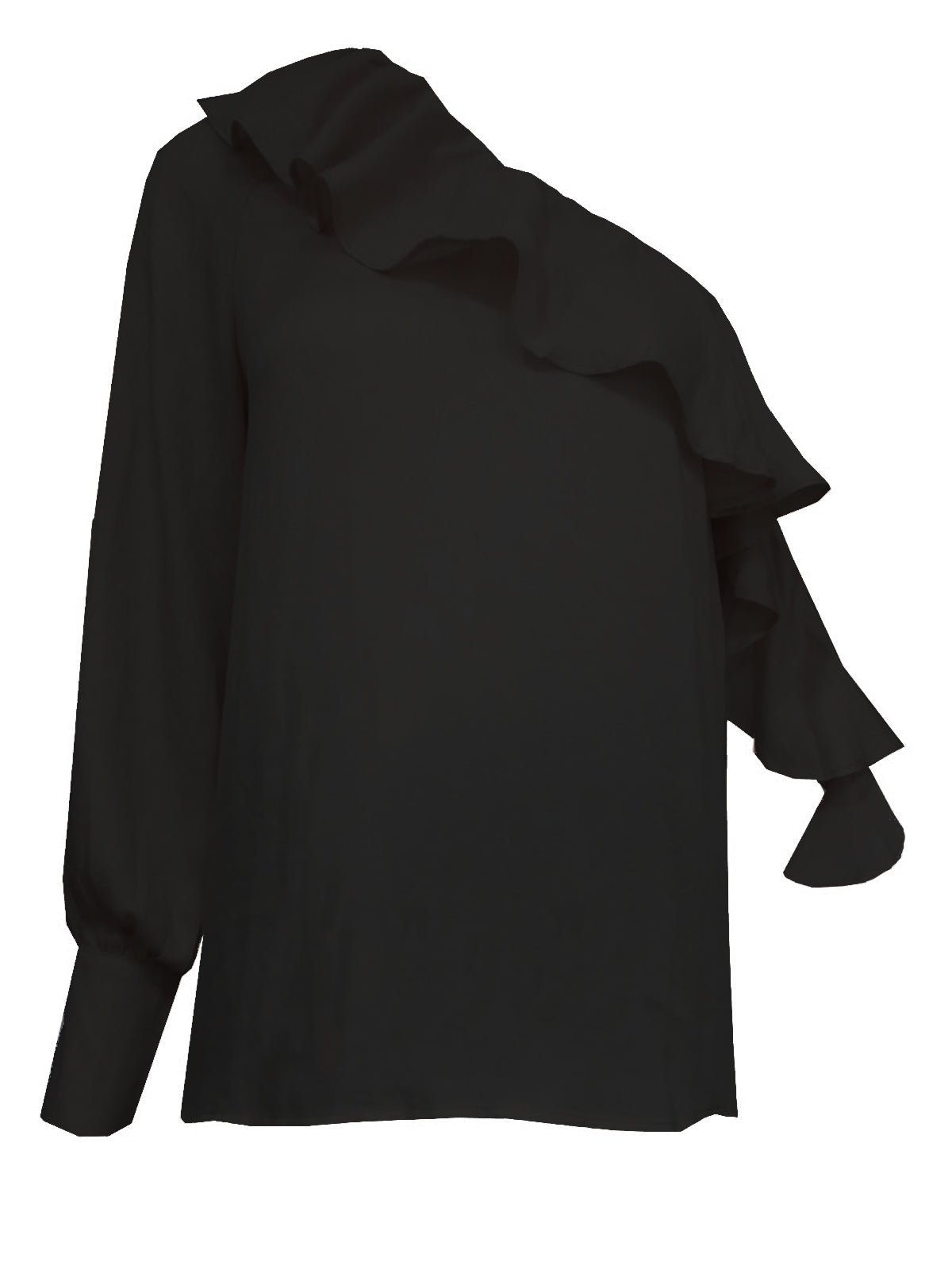 RV0852-1SS Off Shoulder One Sleeve Ruffle Top (Pack) On Sale