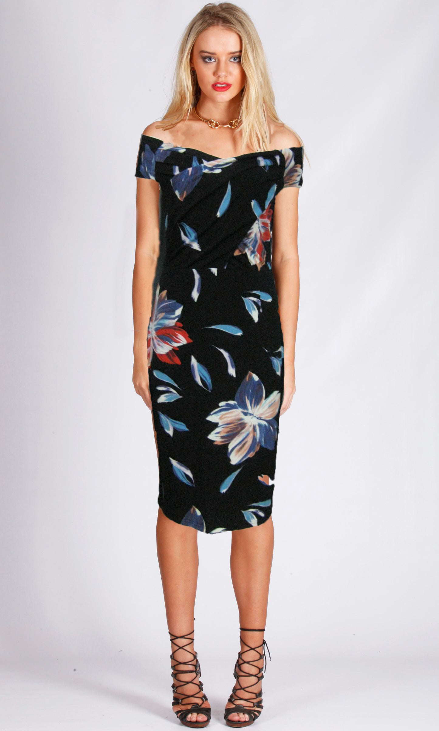 RV0869-1TB Off Shoulder Body Con Dress (Pack)