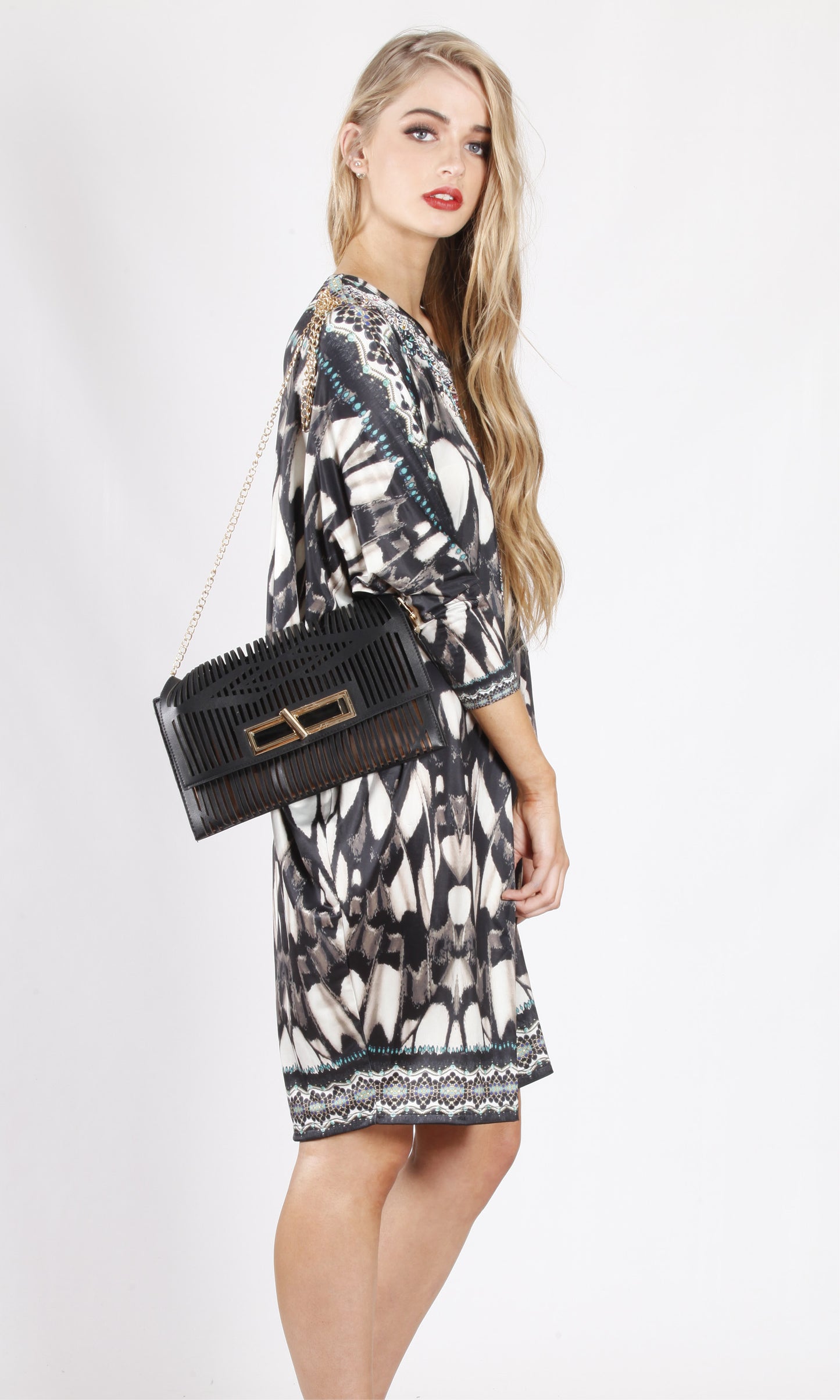 HS6002-16SS Feather Printed Long Sleeve Tunic (Pack)