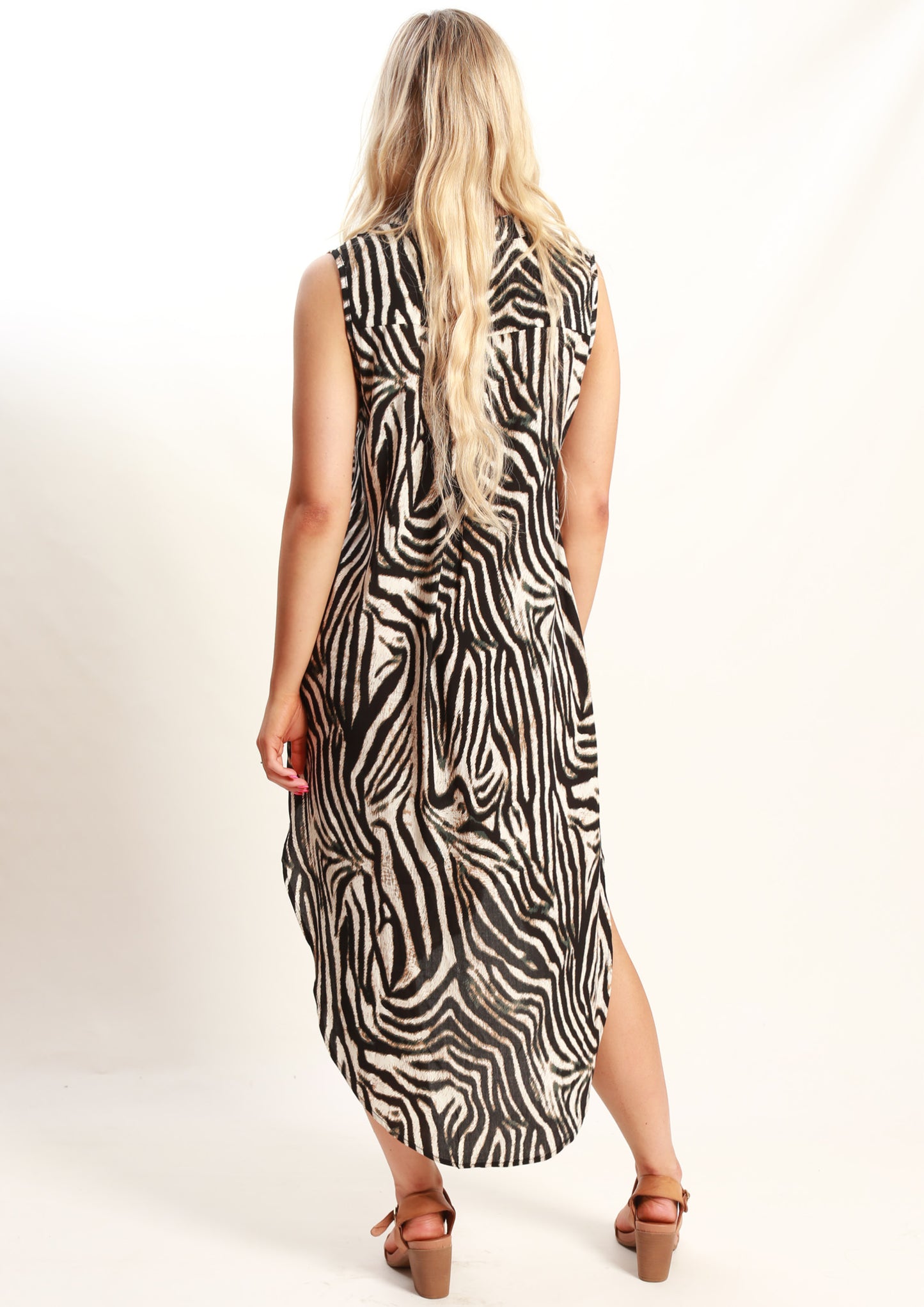 YW2336-6SS Zebra Print Mid Length Tunic (Pack)
