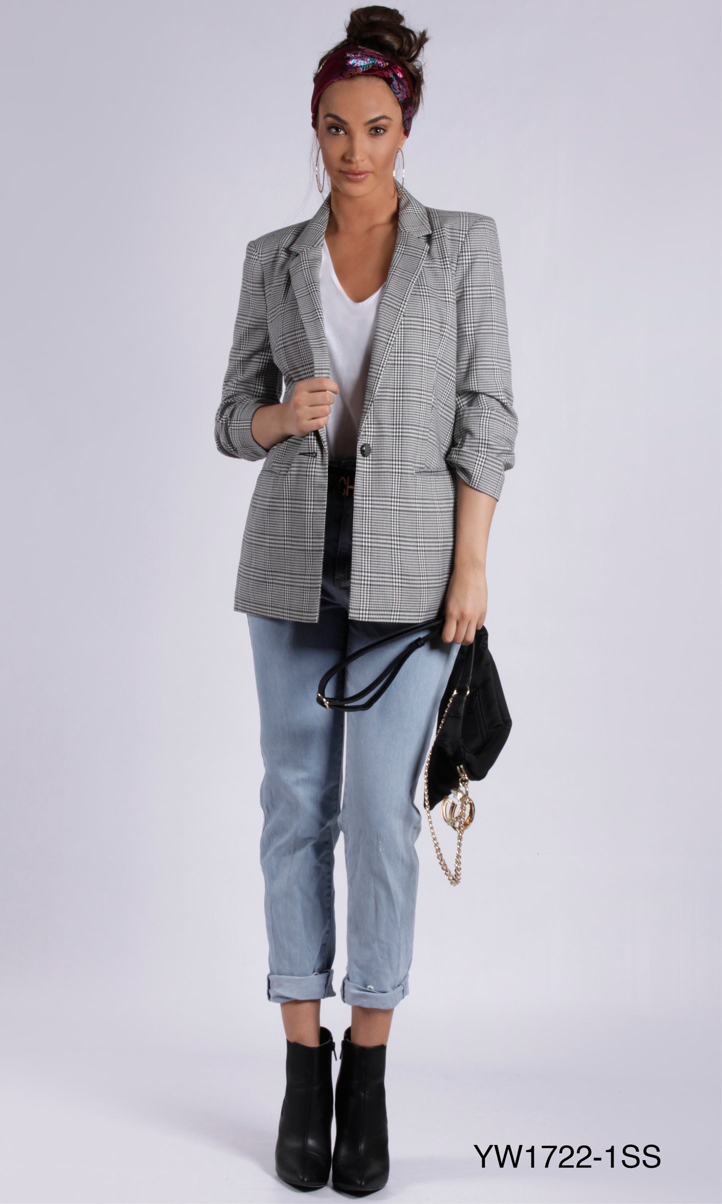 YW1722-1SS Light Checked Blazer (Pack)