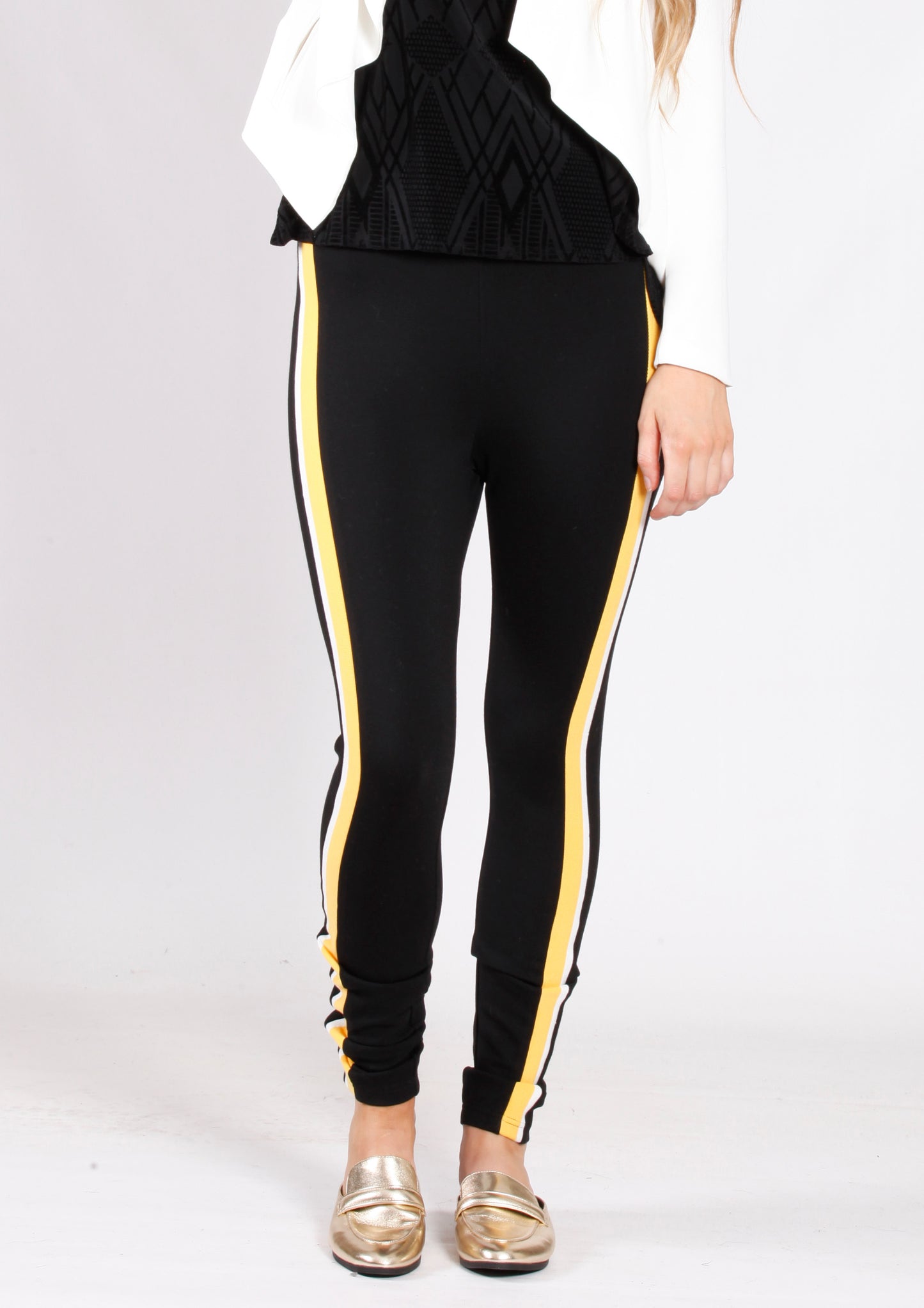 HY180402SS Yellow Panel High Waisted Ponte Pant (Pack)