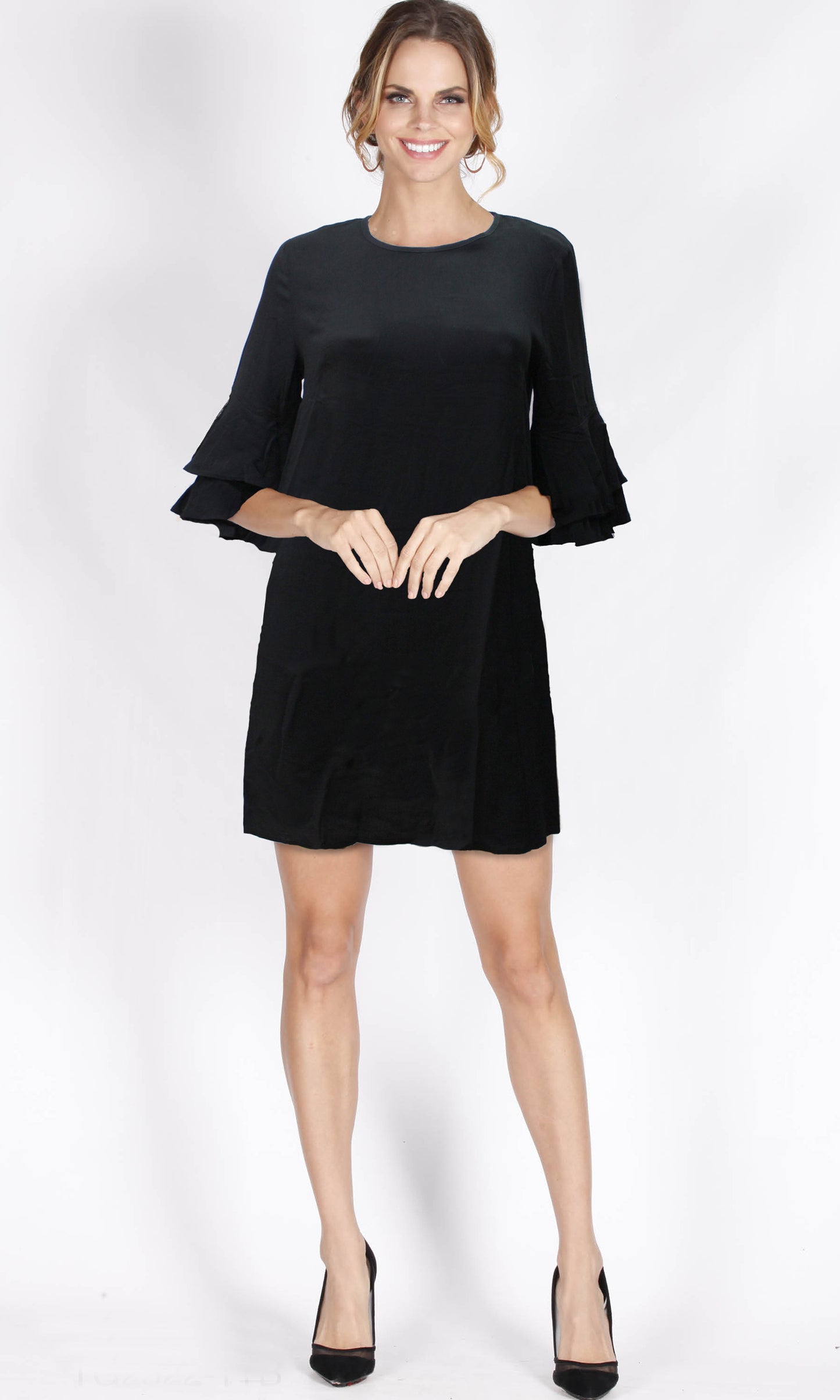 TG2522SS Cotton Bell Sleeve Shift Dress (Pack)